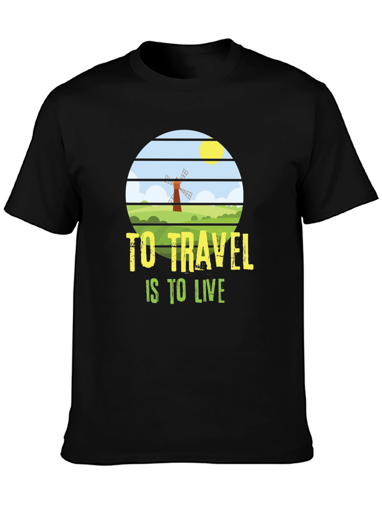 Travel is to Live T-Shirt - Black Graphic Tee