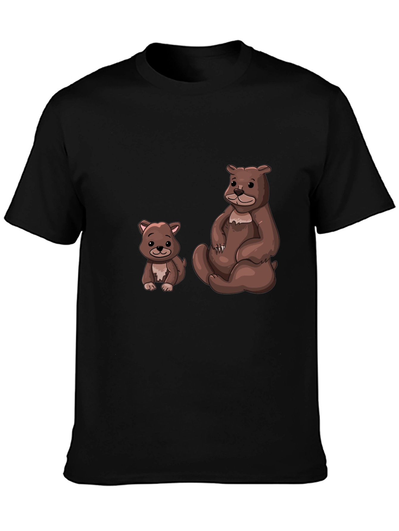 Cute Bears Graphic Black T-Shirt - Casual Wear