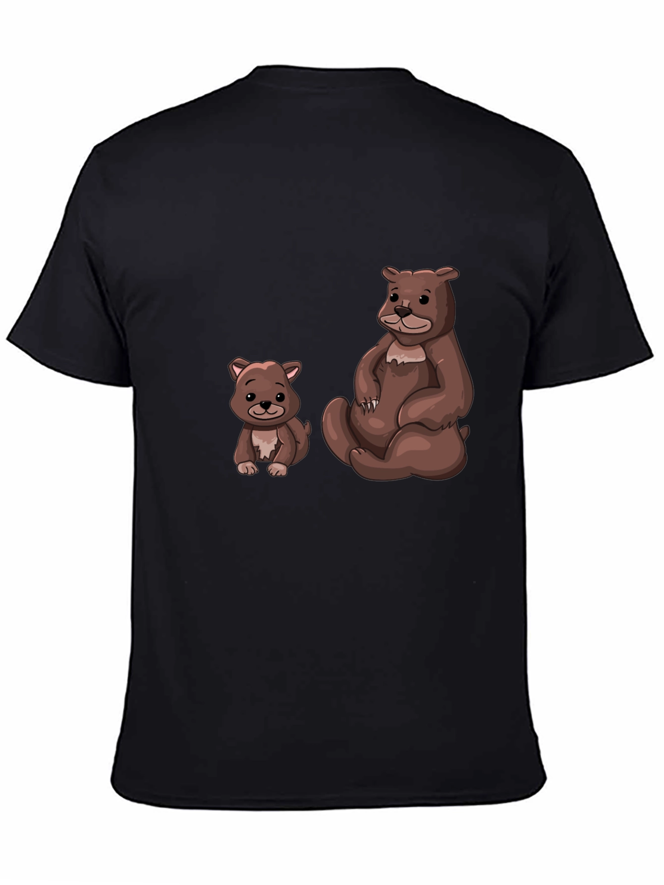 Cute Bears Graphic Black T-Shirt - Casual Wear