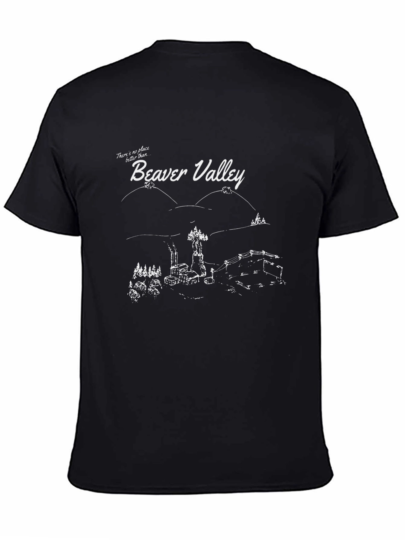 Beaver Valley Graphic Print T-Shirt - Black