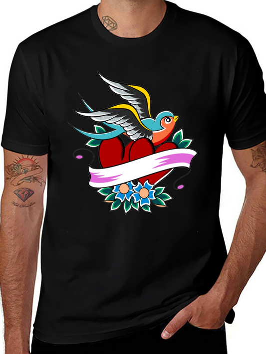 Swallow Heart Tattoo Graphic Tee