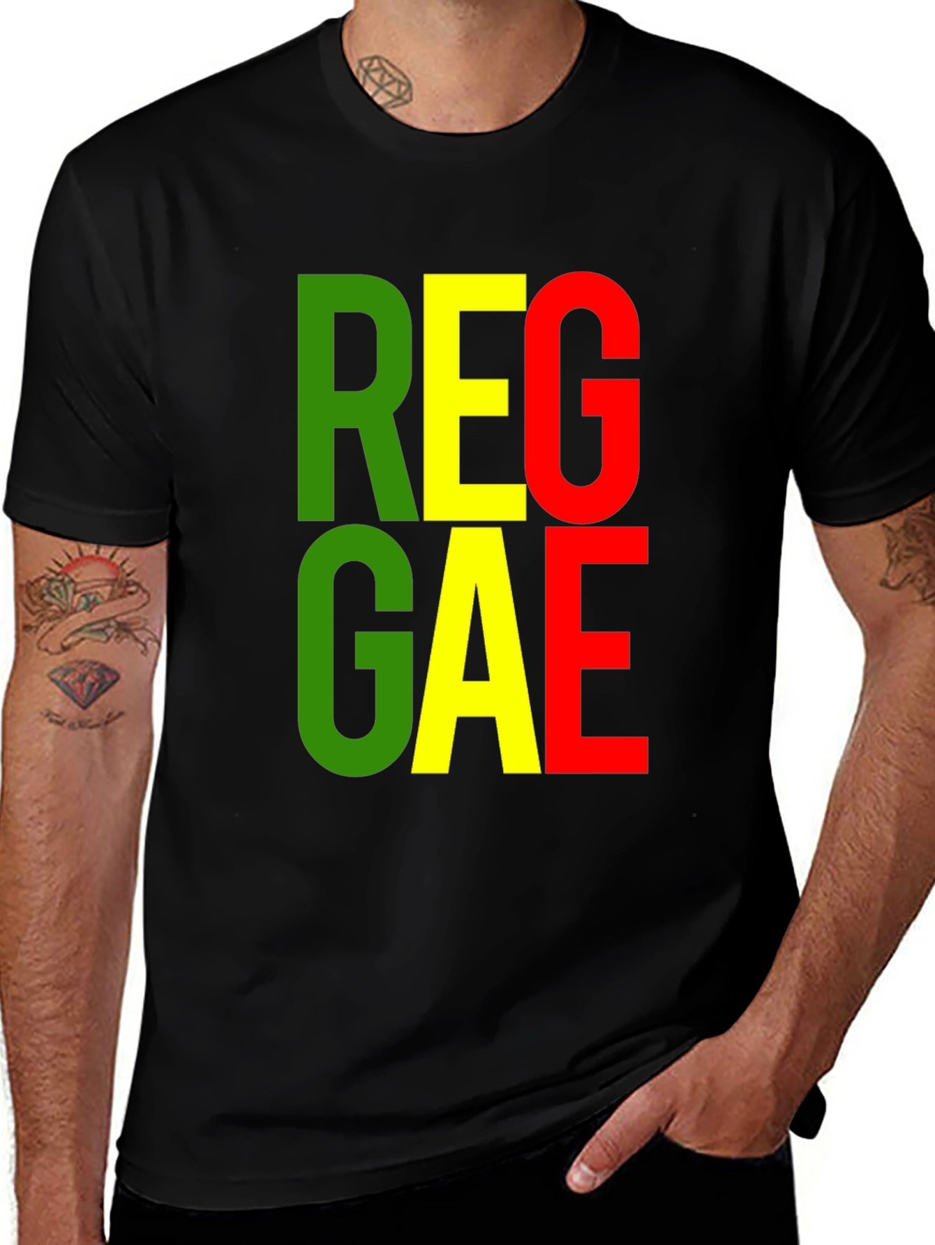 Reggae Graphic Tee - Black Cotton T-Shirt