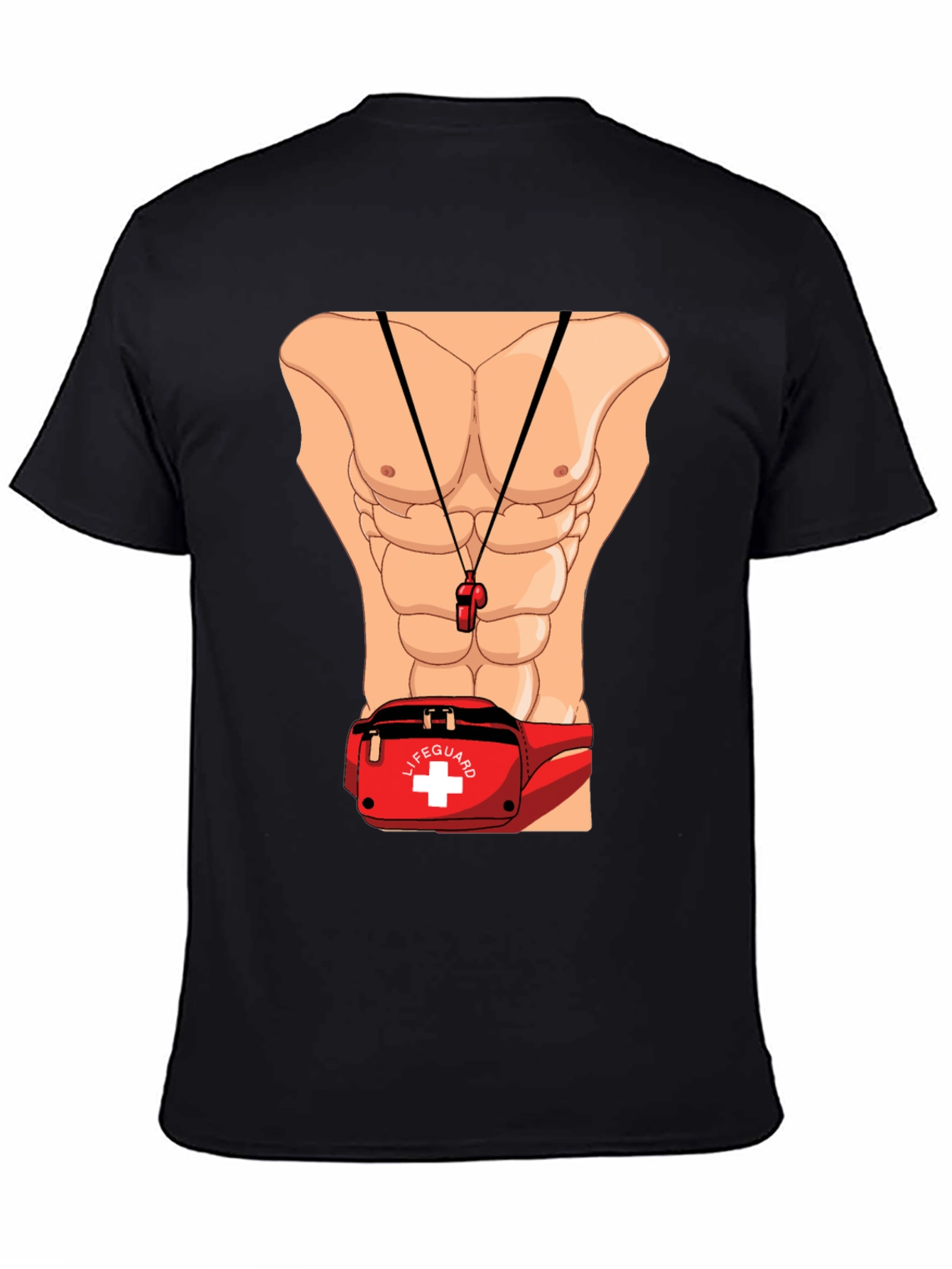 Lifeguard Abs T-Shirt Novelty Costume Design