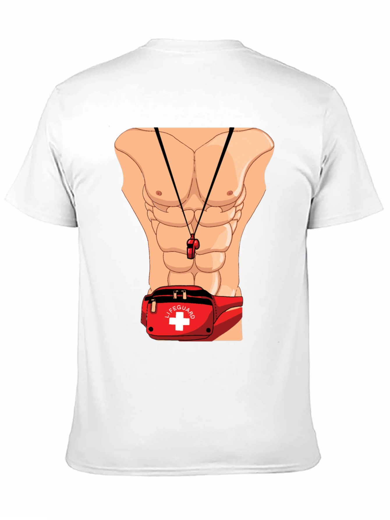 Lifeguard Abs T-Shirt Novelty Costume Design