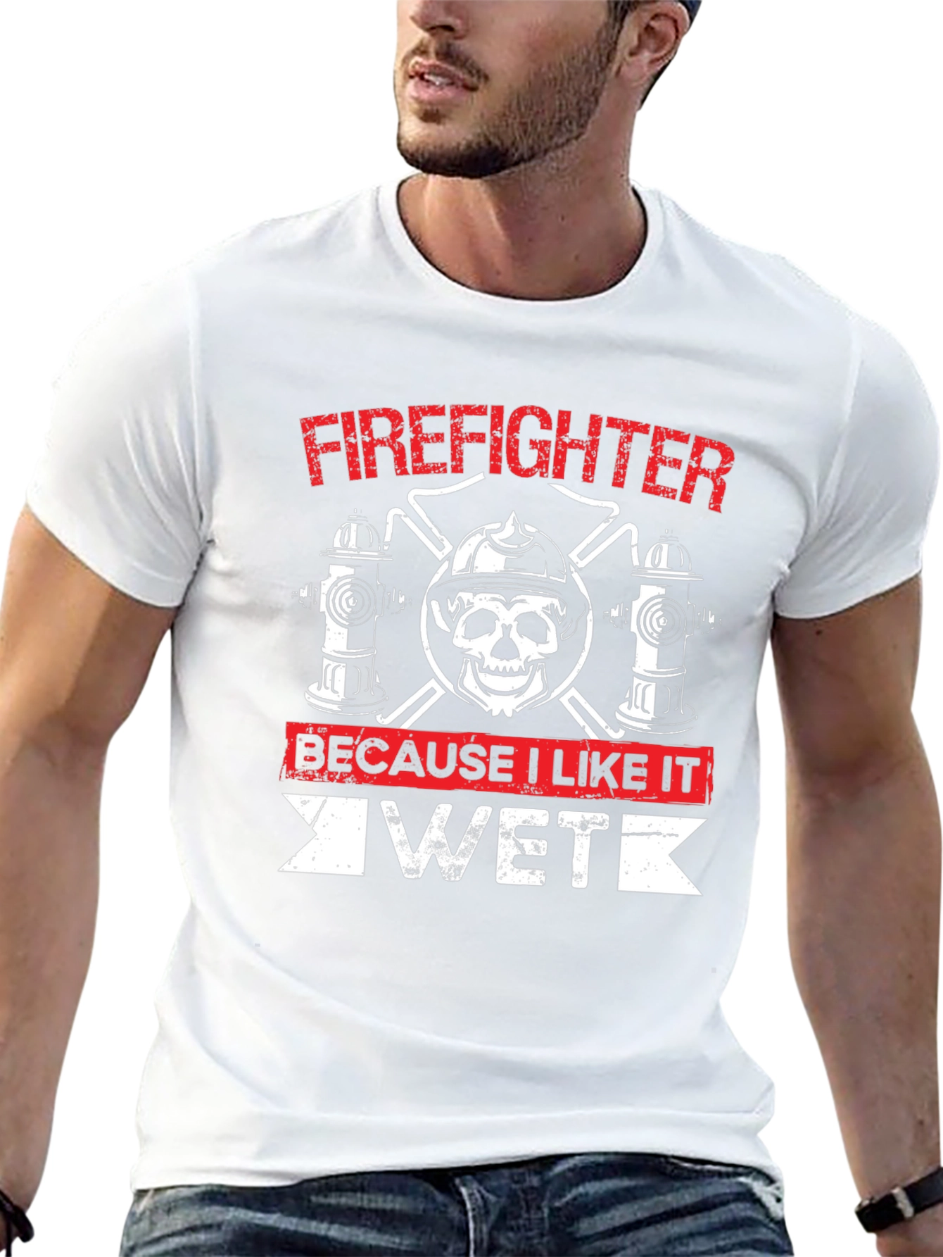 Firefighter Skull T-Shirt - I Like It Wet