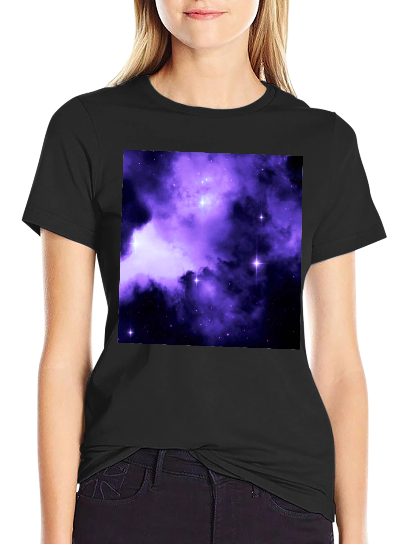Galaxy Print Black Tee