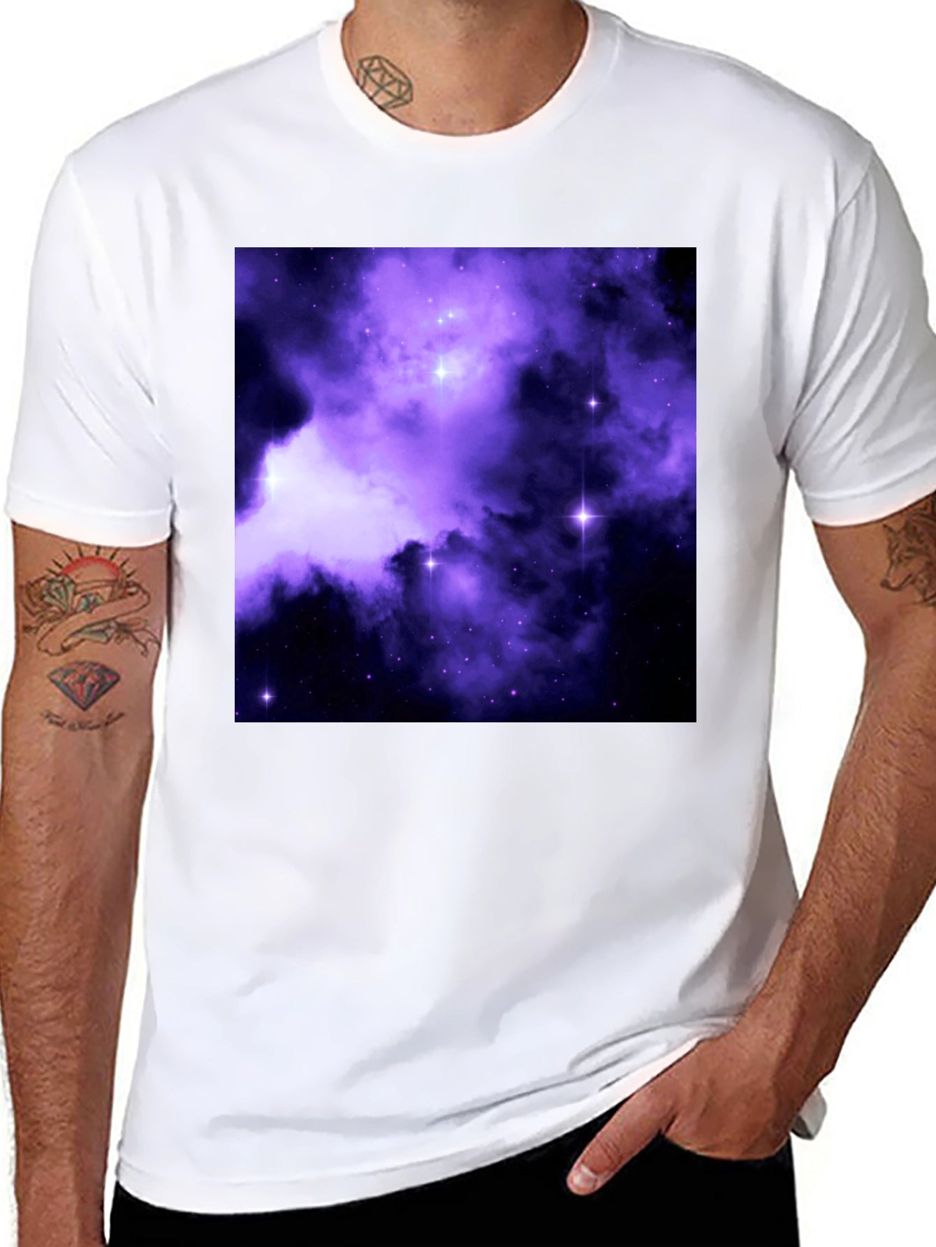 Galaxy Print Black Tee