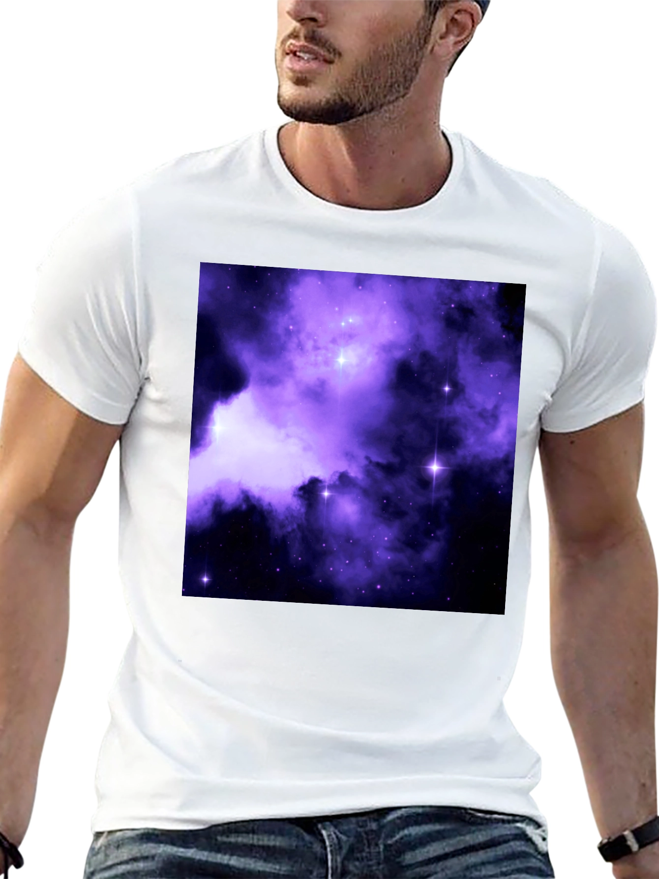Galaxy Print Black Tee