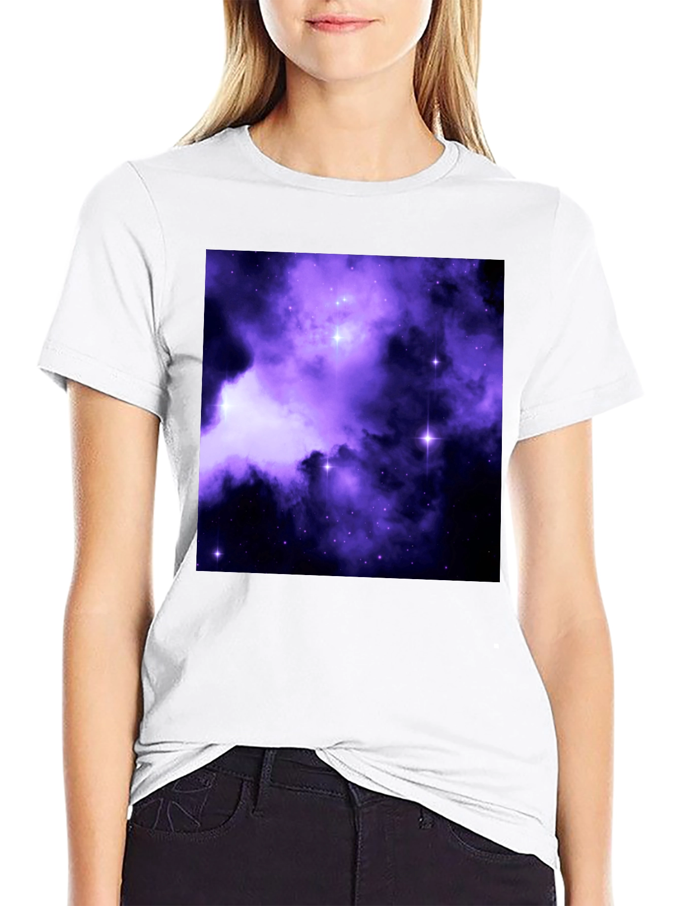 Galaxy Print Black Tee