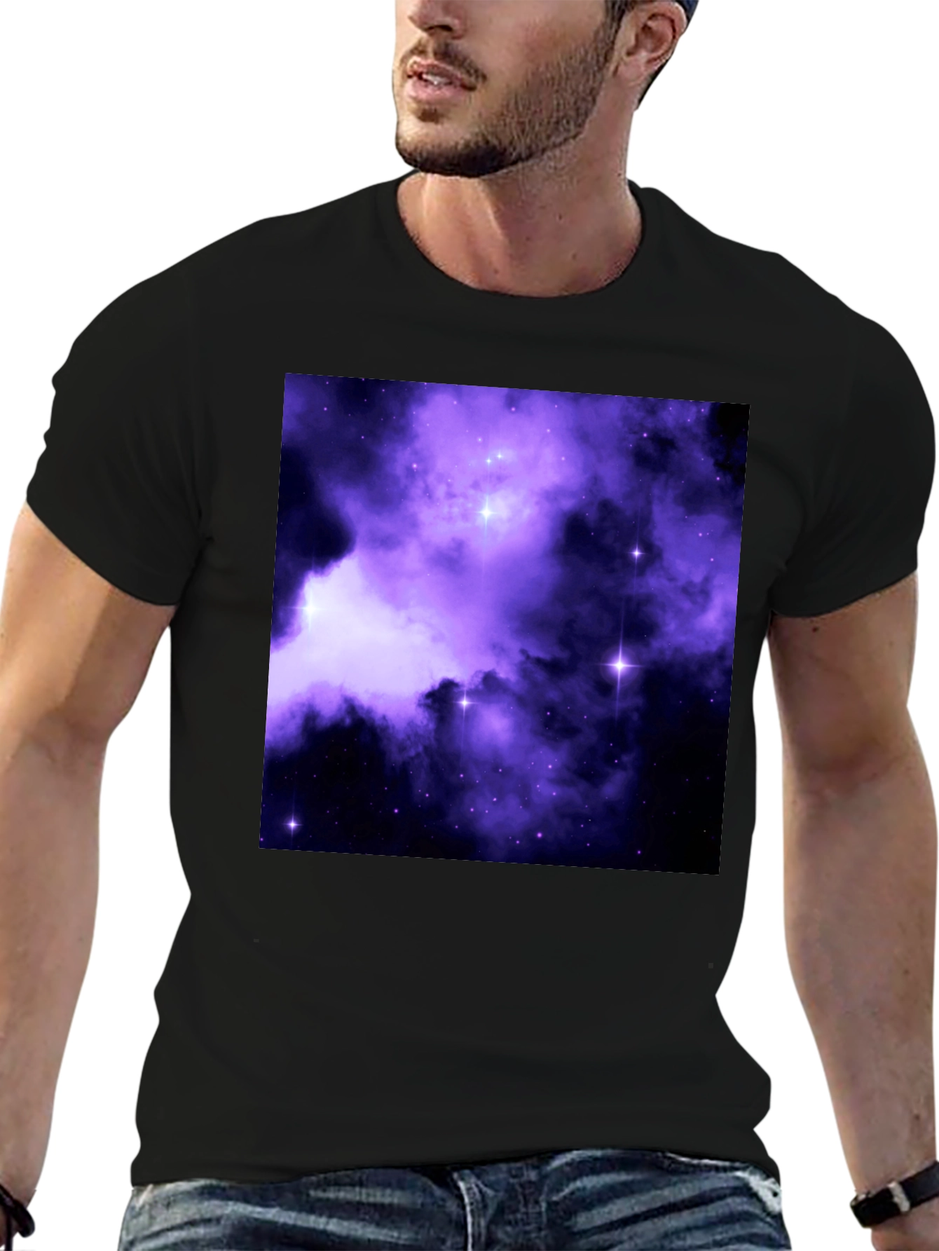 Galaxy Print Black Tee