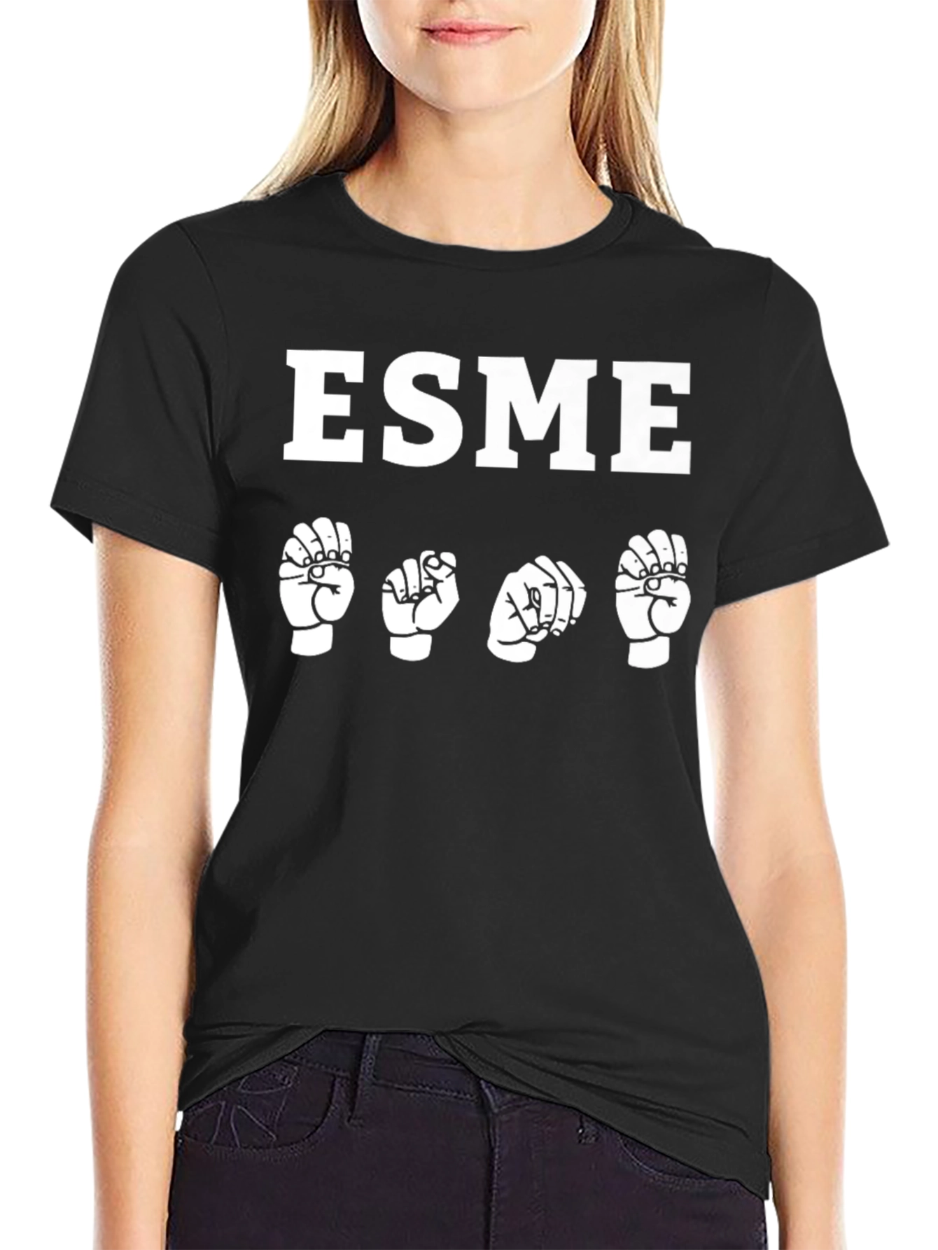 ESME ASL Black T-Shirt - Sign Language Tee