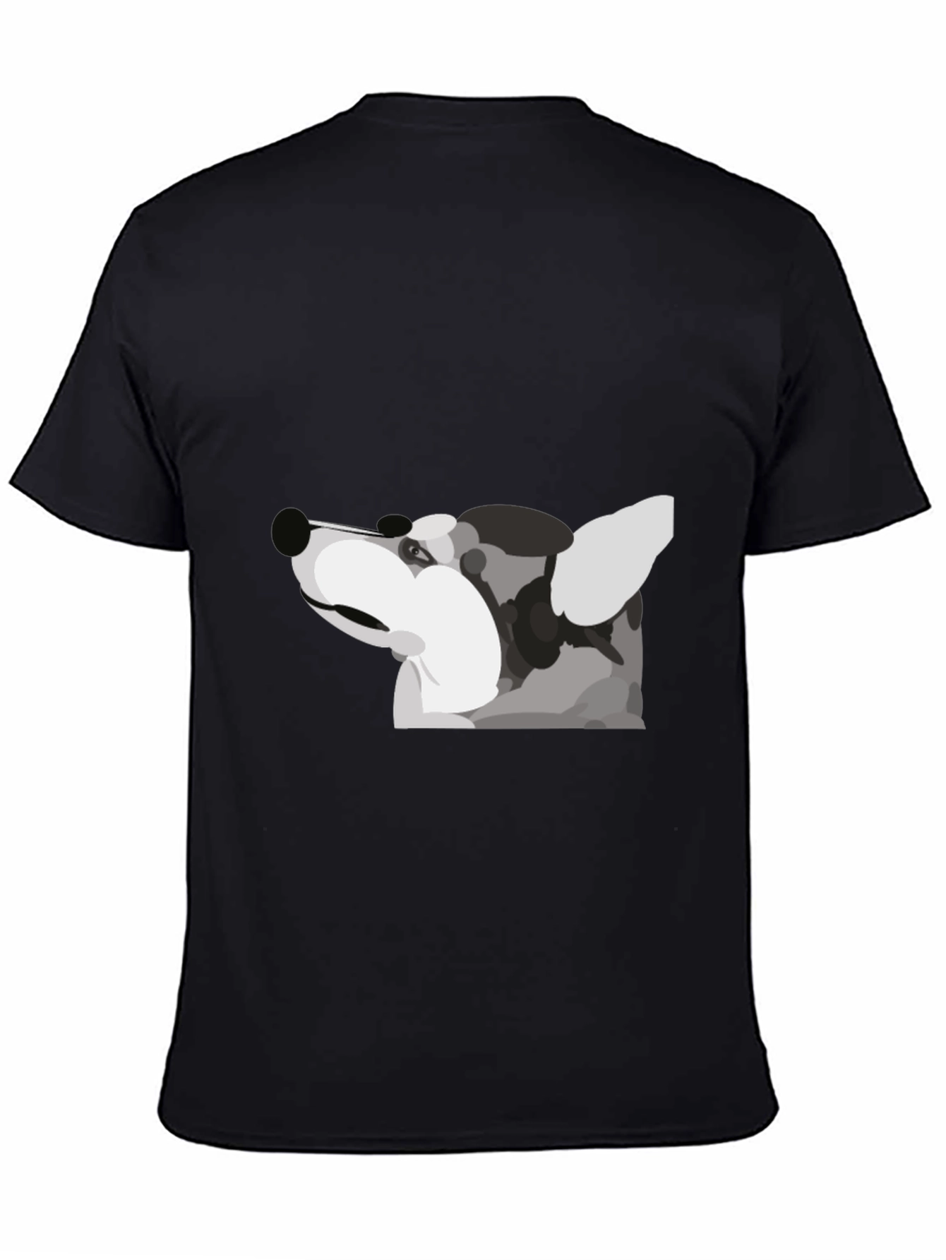 Modern Dog Graphic Tee - Black Cotton Blend