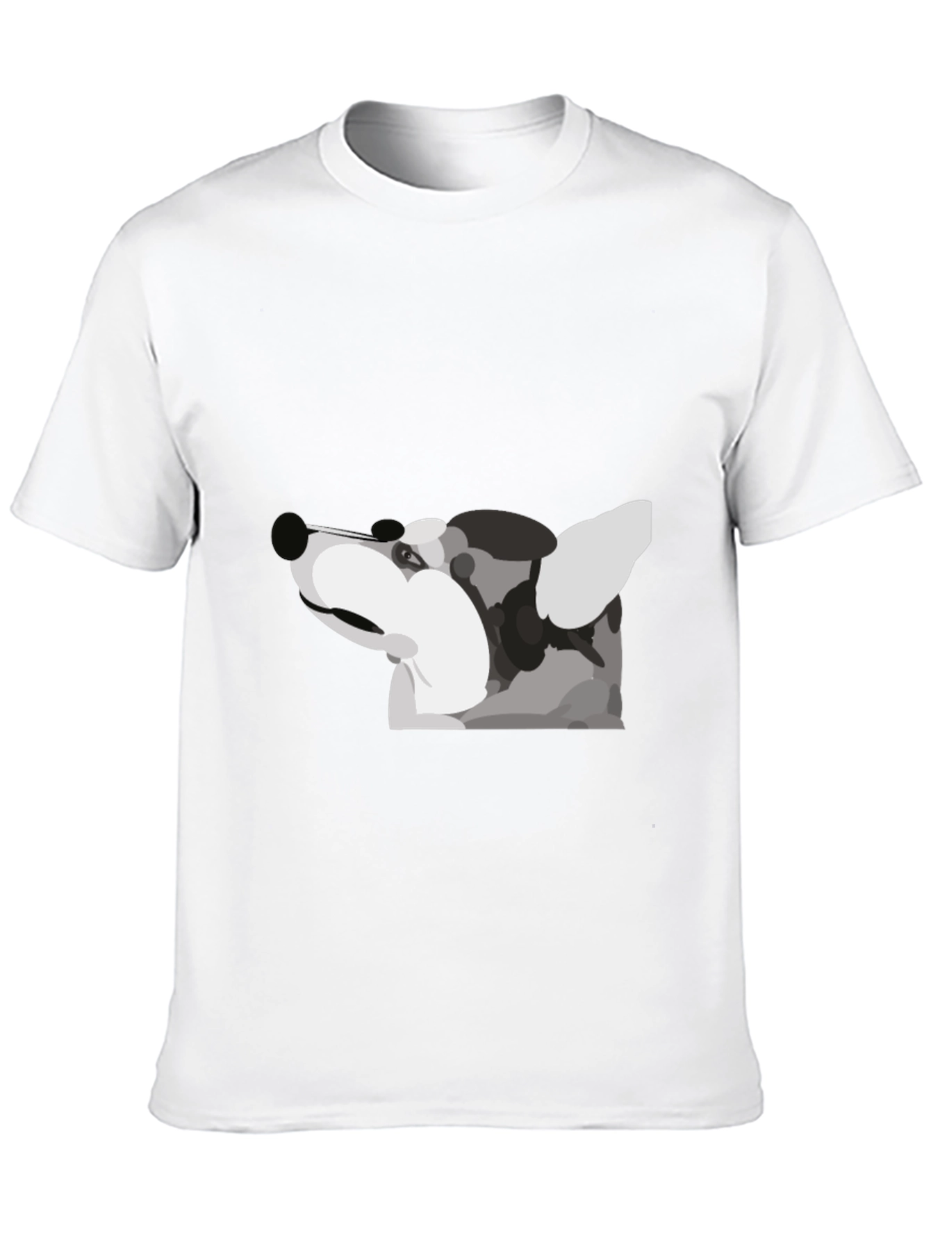 Modern Dog Graphic Tee - Black Cotton Blend
