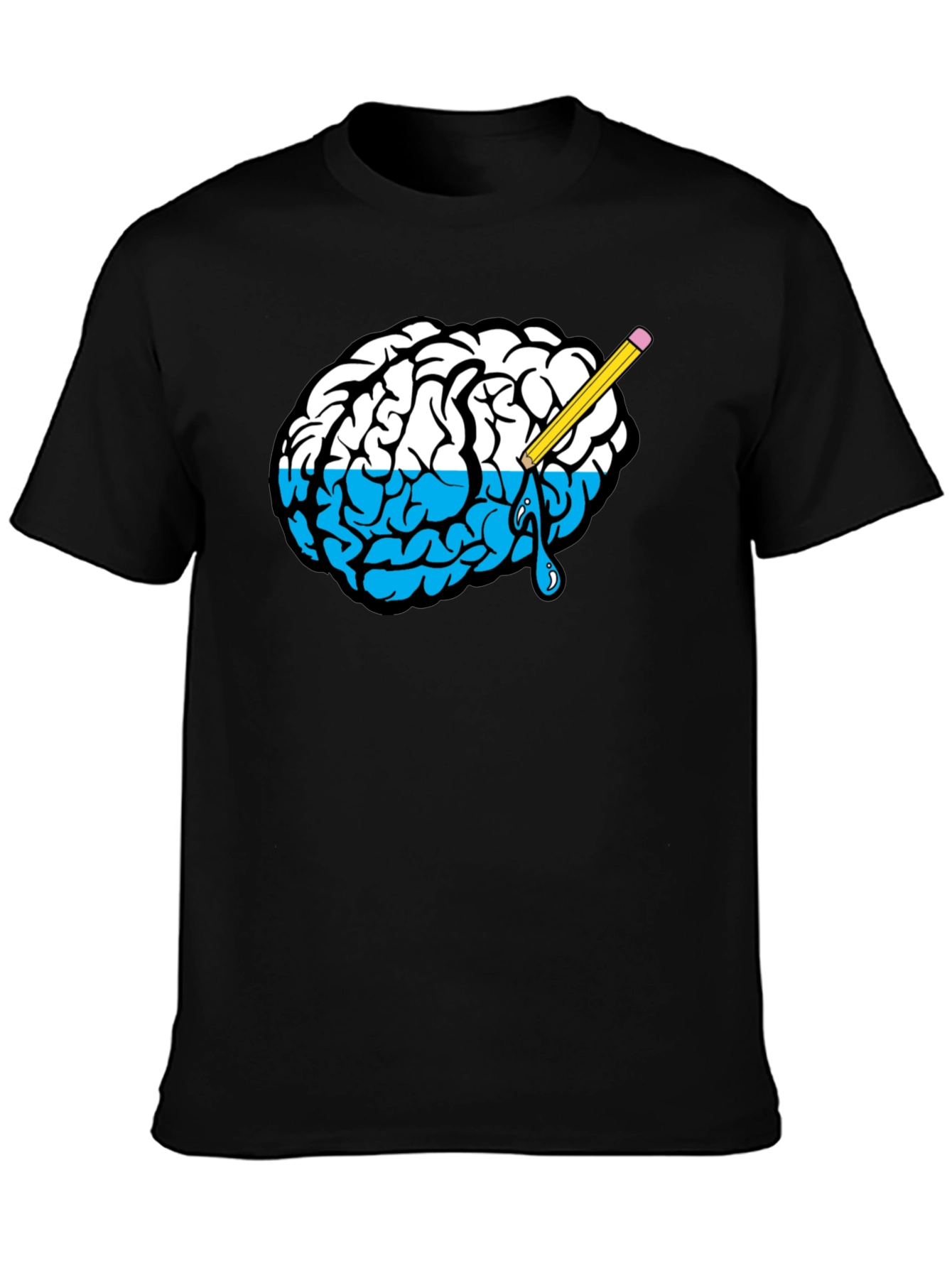 Creative Brain Tee - Black Cotton Graphic T-Shirt