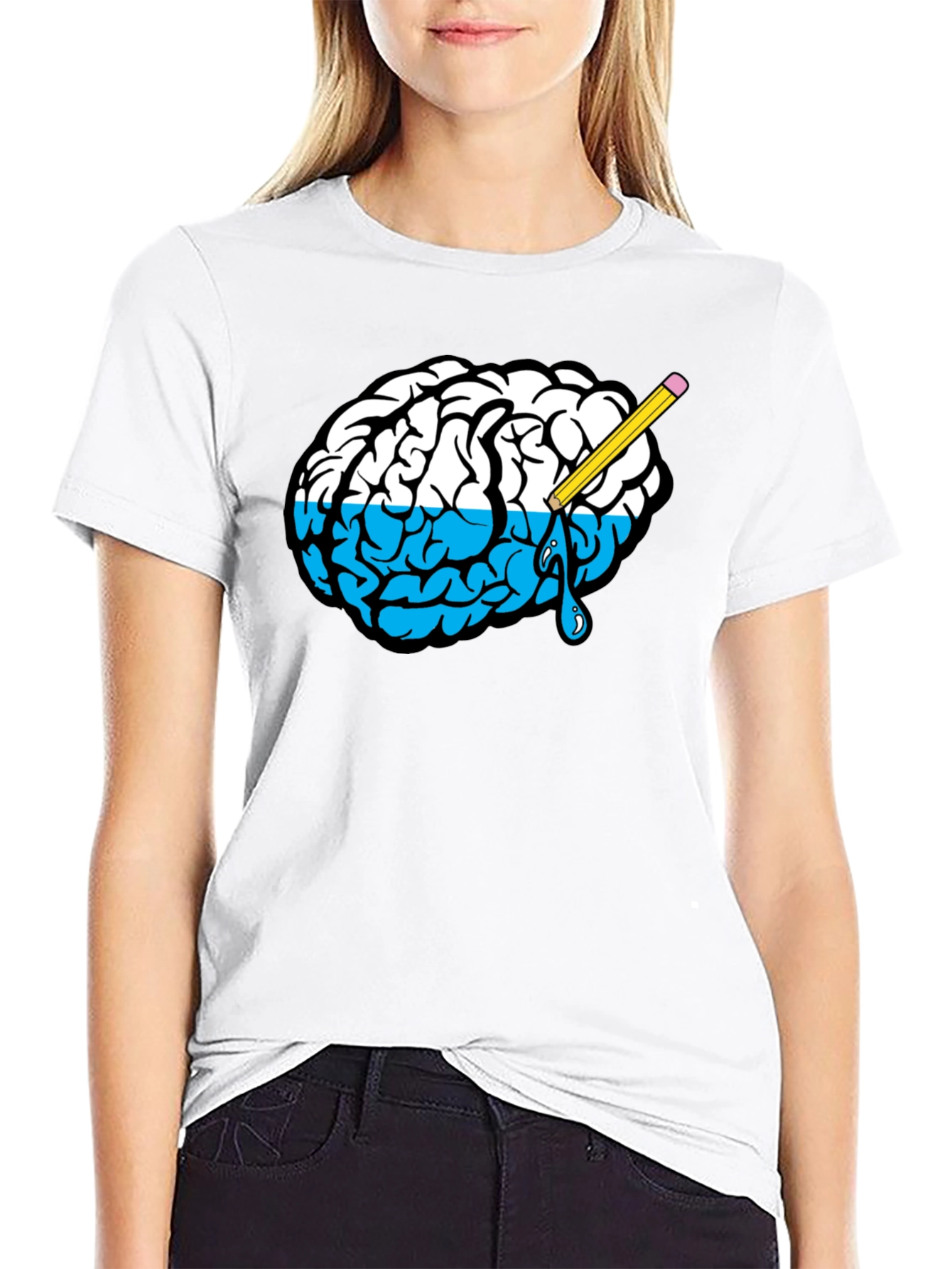 Creative Brain Tee - Black Cotton Graphic T-Shirt
