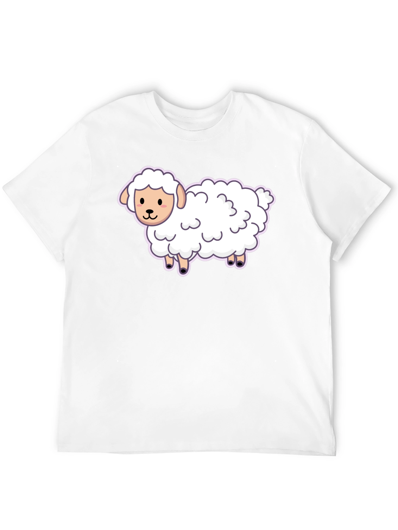 Cute Sheep Graphic Tee - Black
