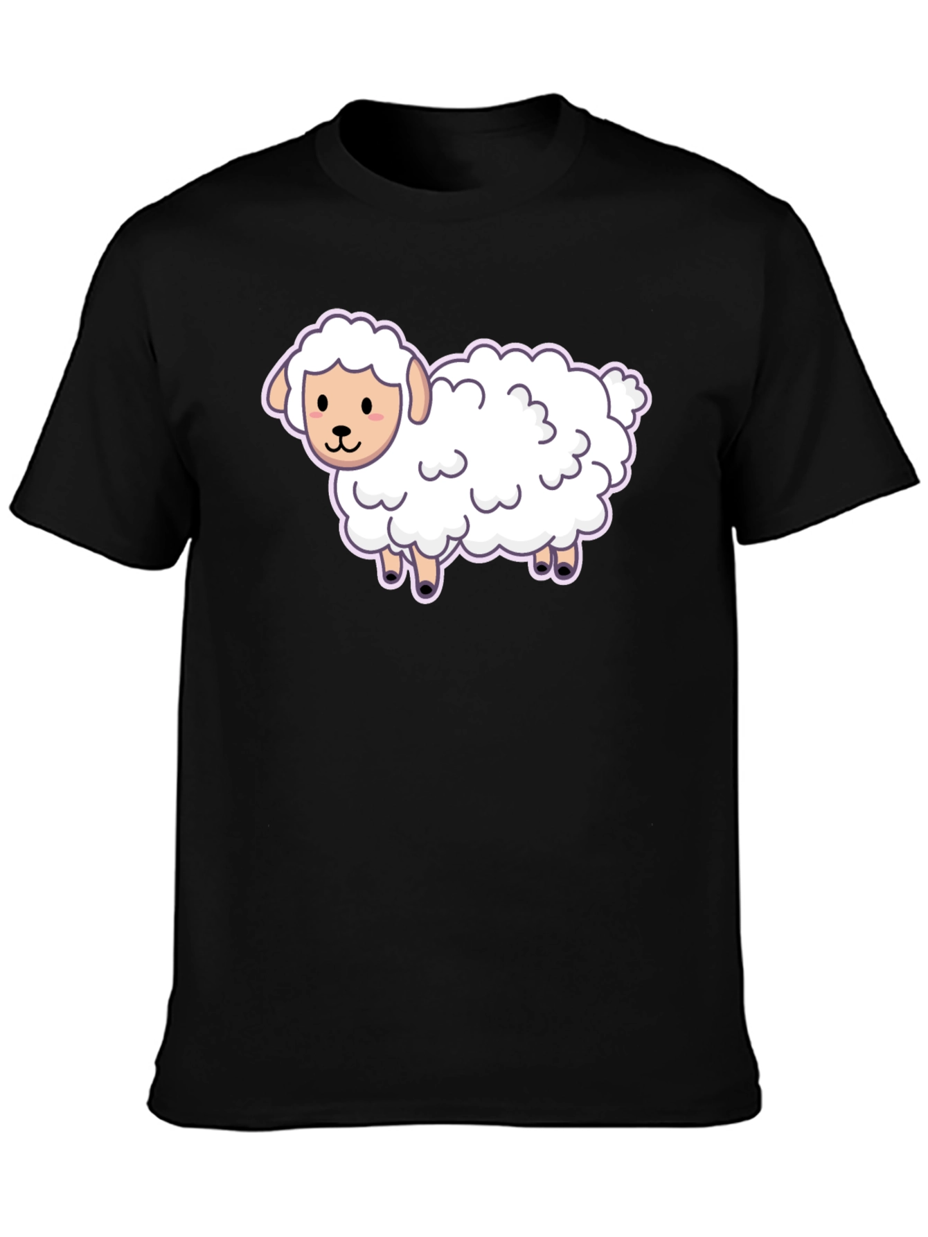 Cute Sheep Graphic Tee - Black