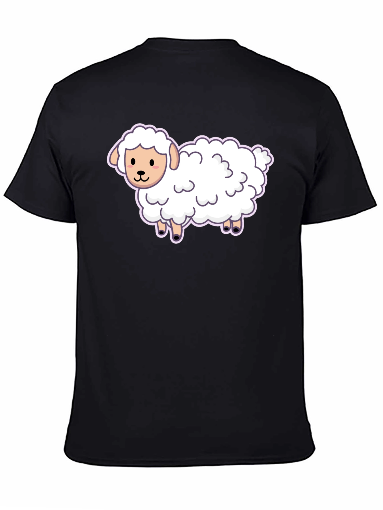 Cute Sheep Graphic Tee - Black