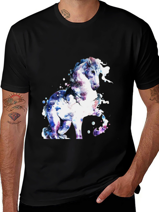 Watercolor Horse Graphic Tee - Stylish Mens Shirt