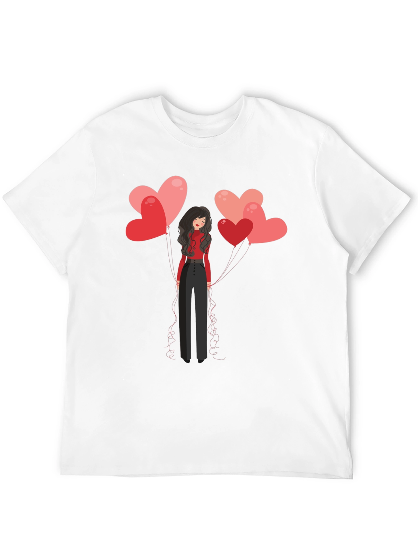 Heart Balloons Graphic Tee - Black