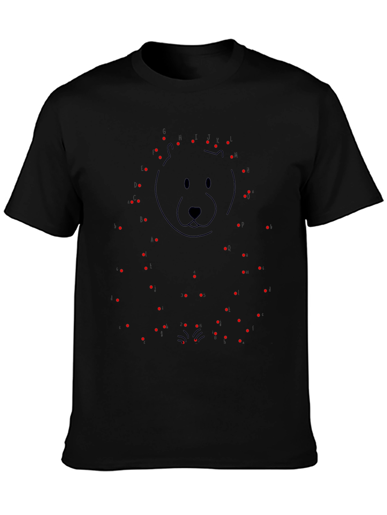 Connect the Dots Bear Graphic T-Shirt - Black