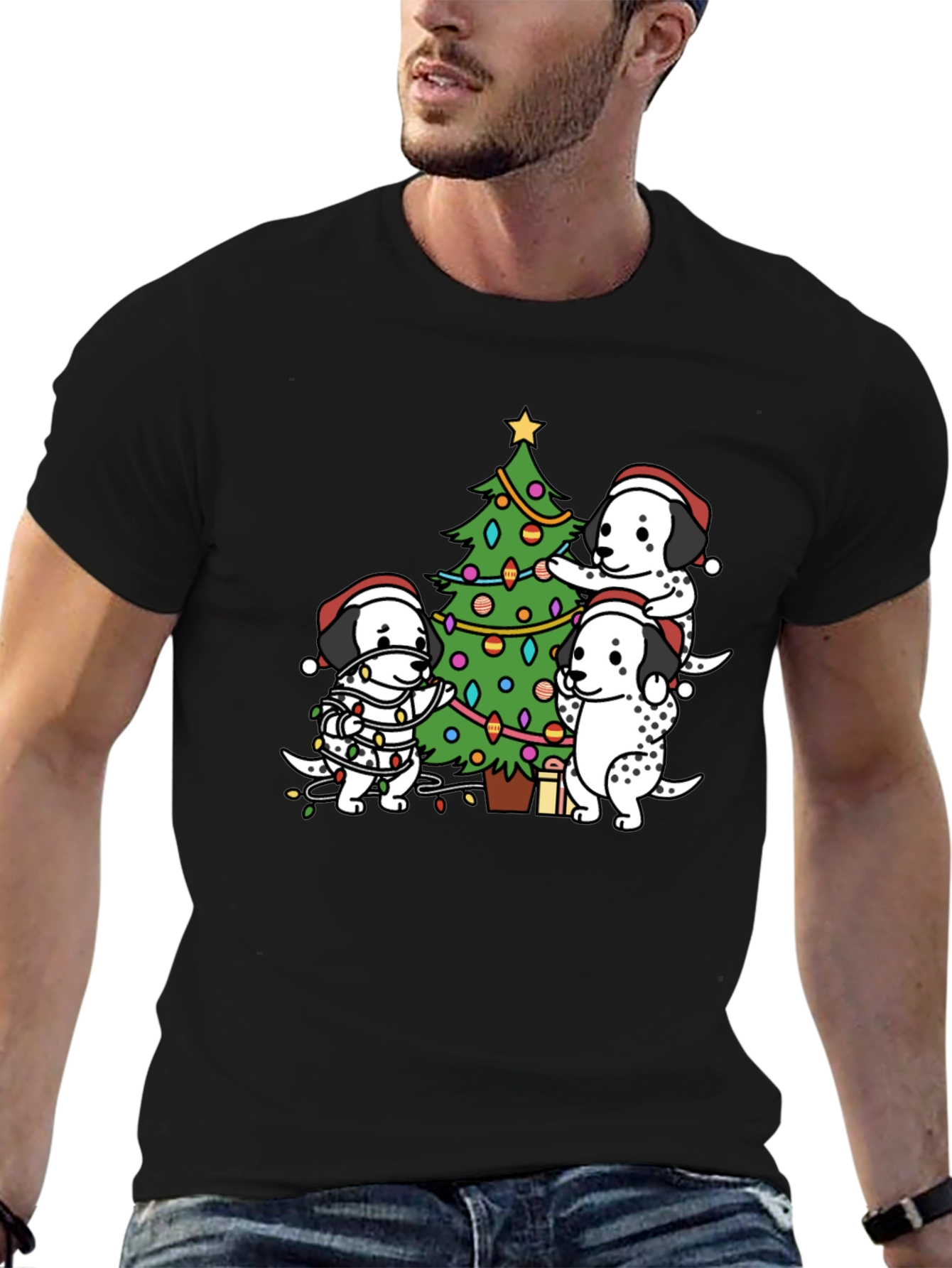 Dog Christmas Tree T-Shirt Holiday Tee