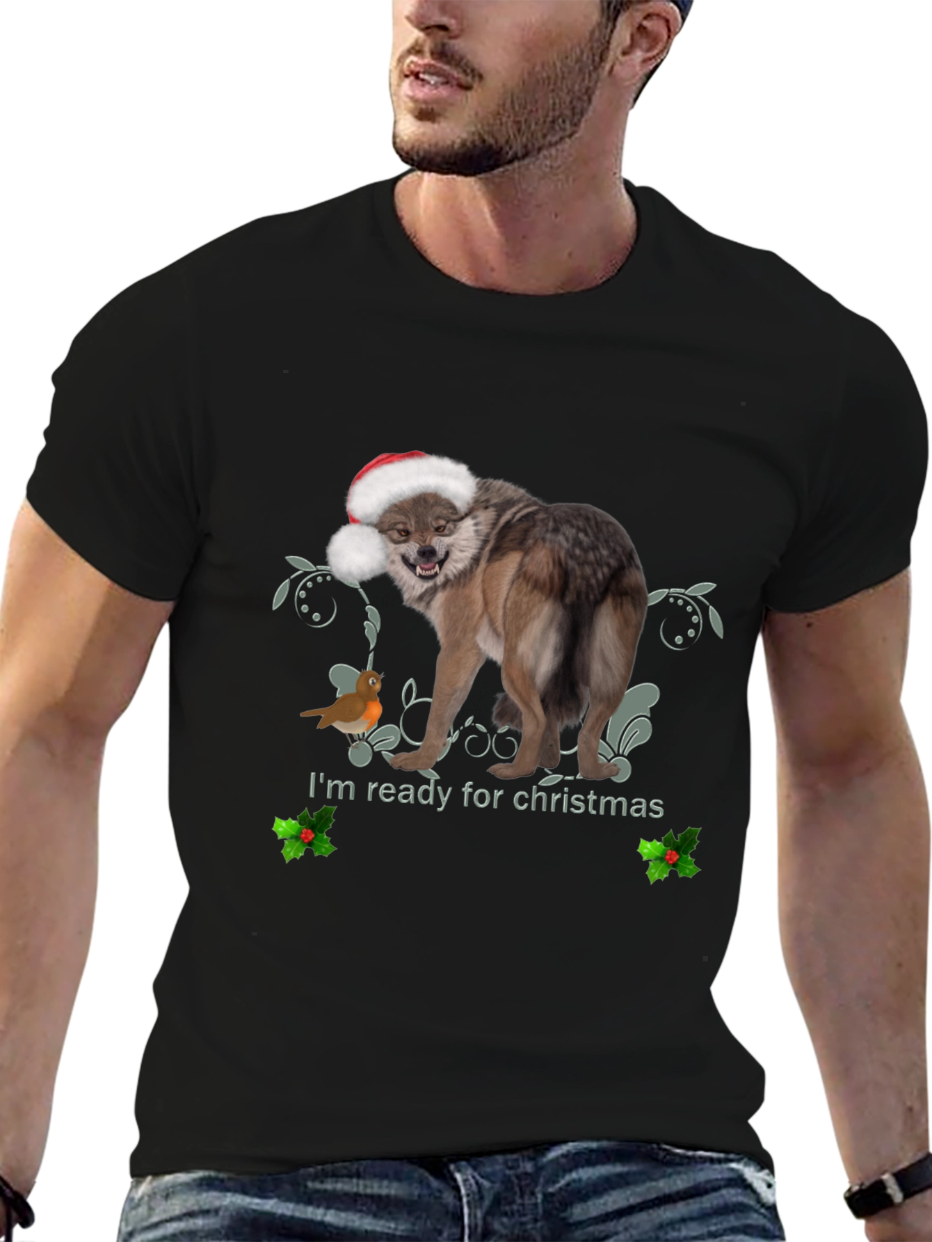 Christmas Wolf T-Shirt: Ready for the Holidays!