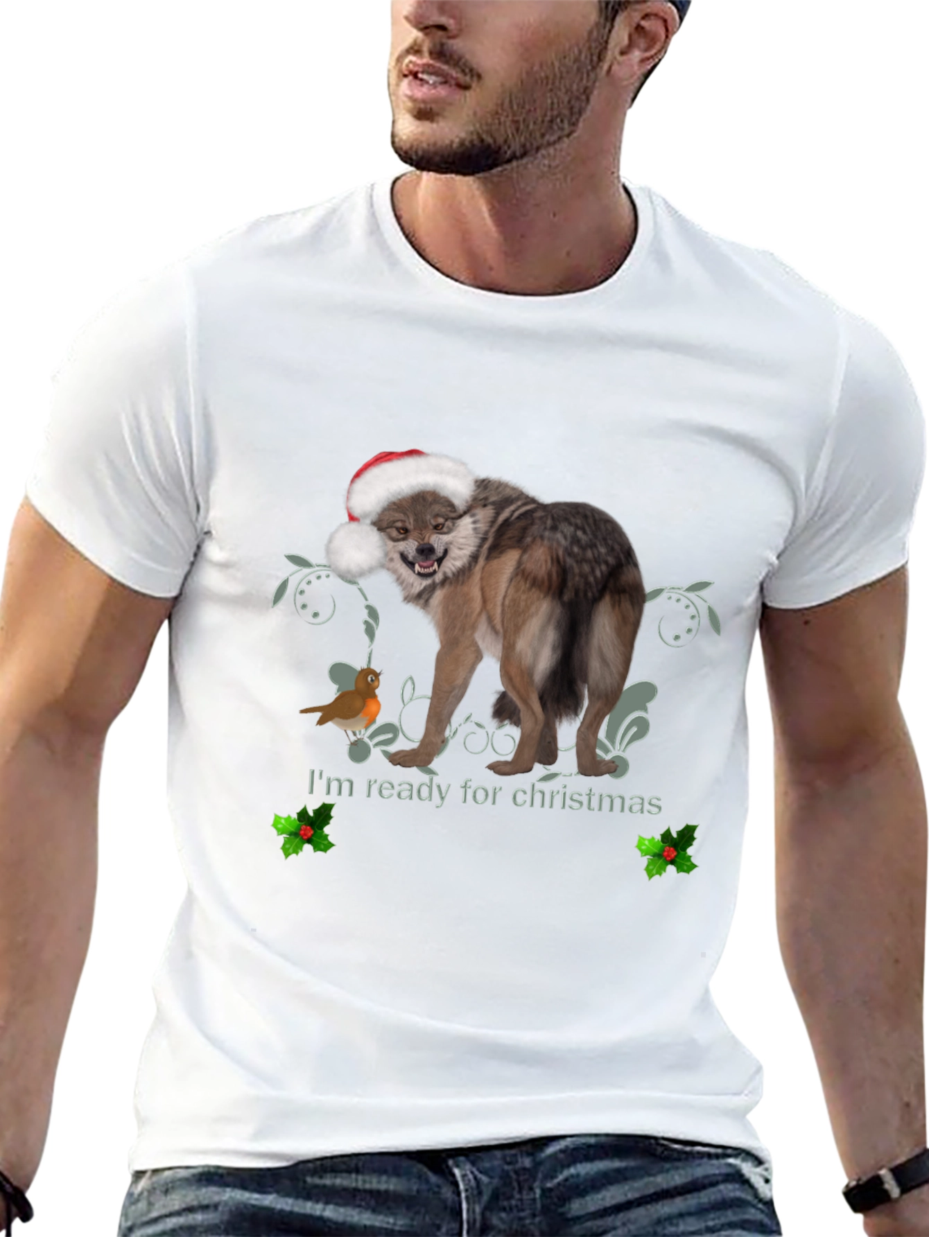 Christmas Wolf T-Shirt: Ready for the Holidays!