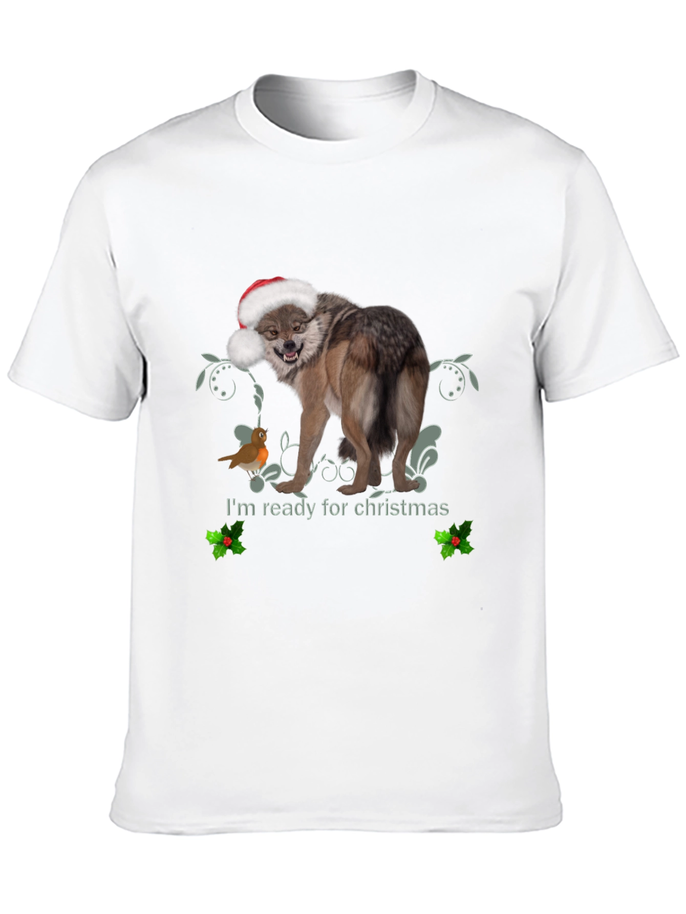 Christmas Wolf T-Shirt: Ready for the Holidays!