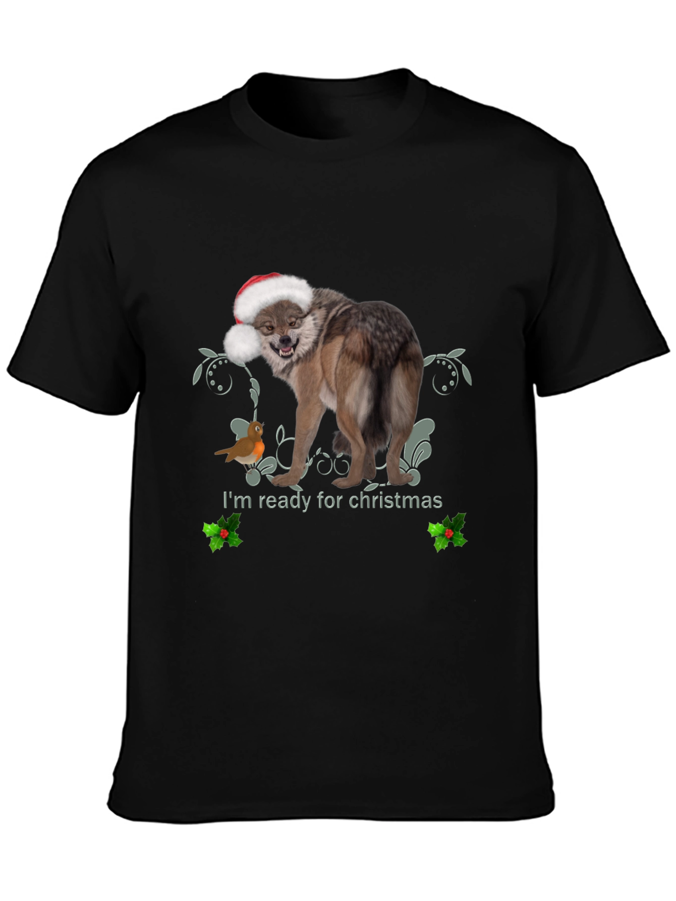 Christmas Wolf T-Shirt: Ready for the Holidays!
