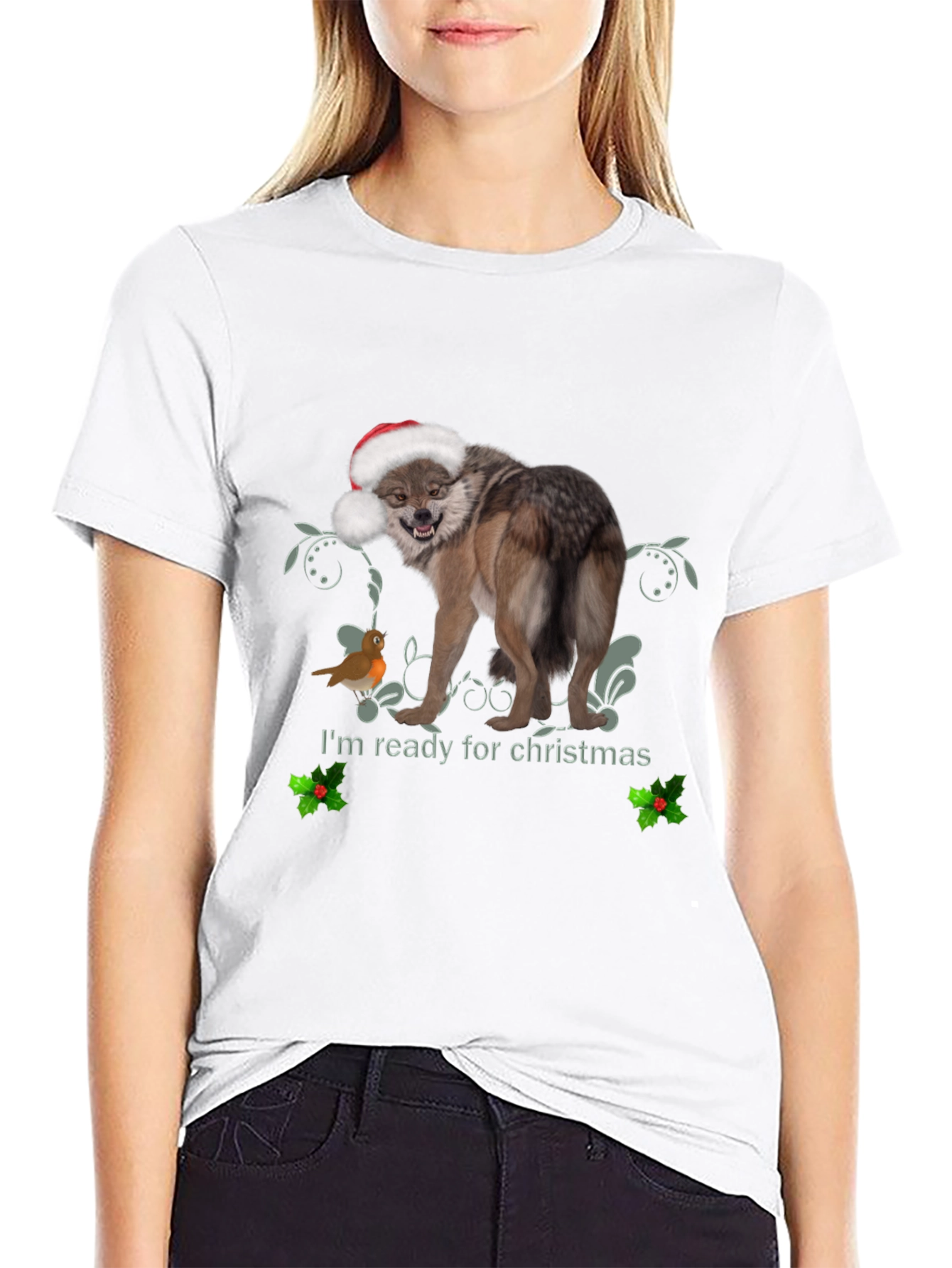 Christmas Wolf T-Shirt: Ready for the Holidays!