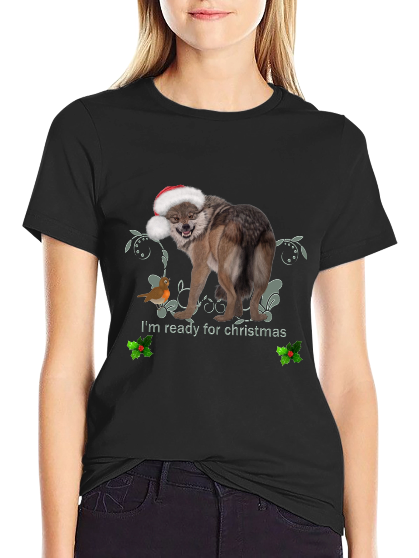 Christmas Wolf T-Shirt: Ready for the Holidays!