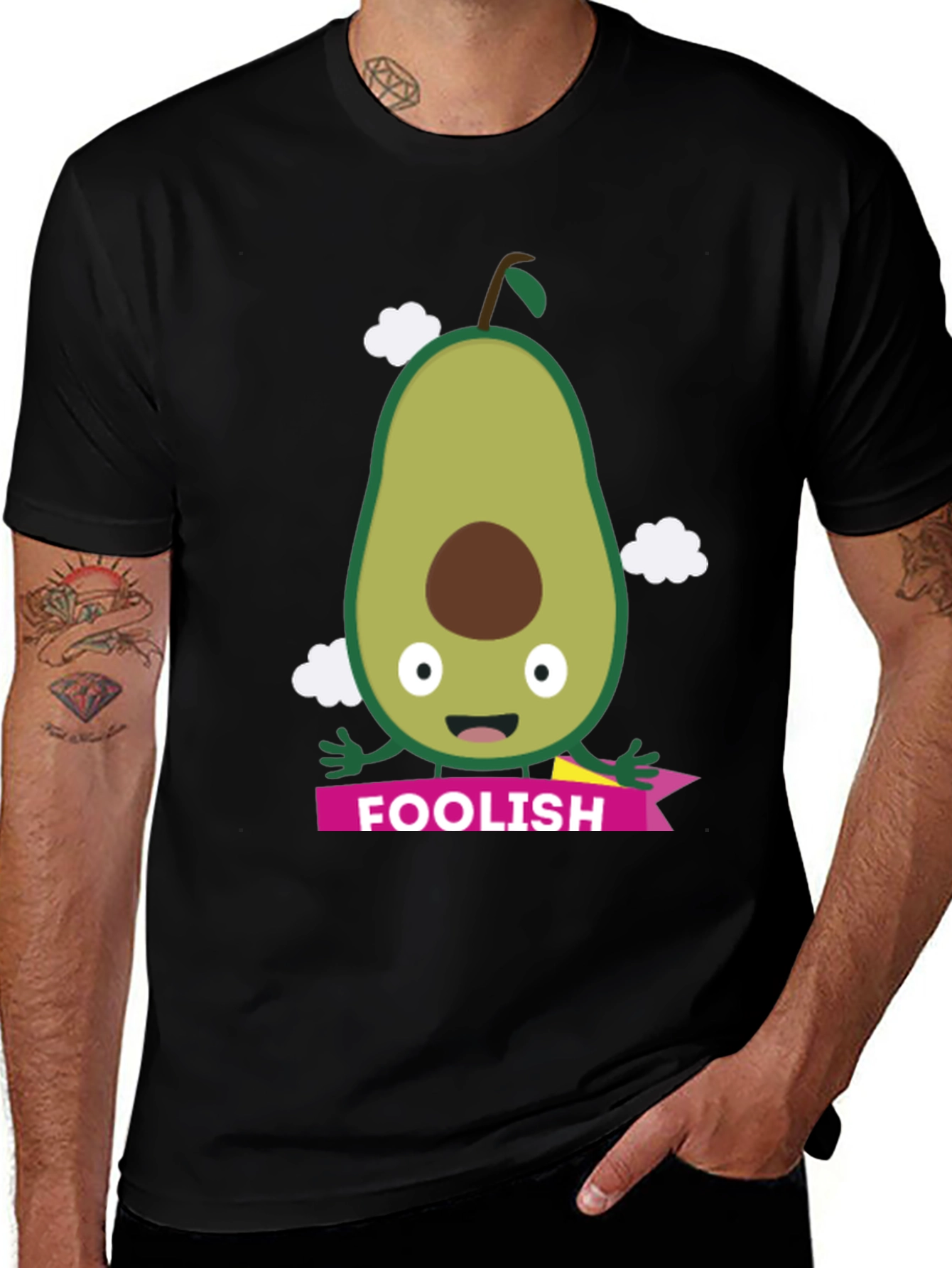 Foolish Avocado Graphic T-Shirt - Black