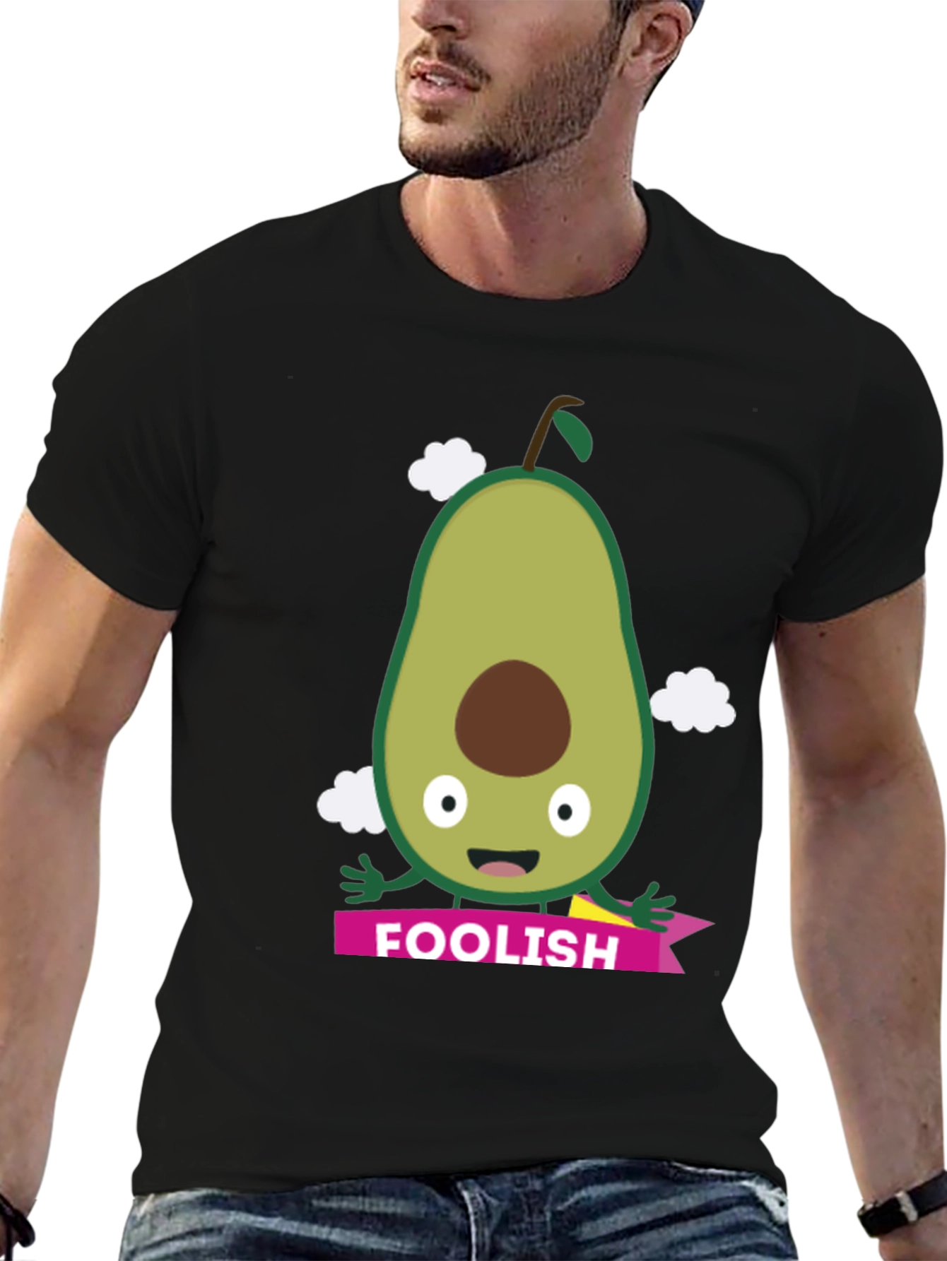 Foolish Avocado Graphic T-Shirt - Black