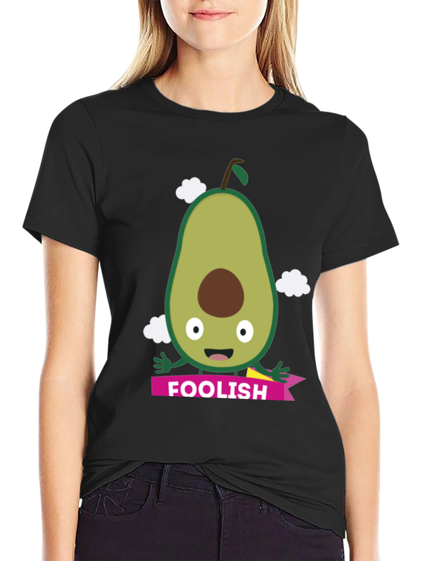 Foolish Avocado Graphic T-Shirt - Black
