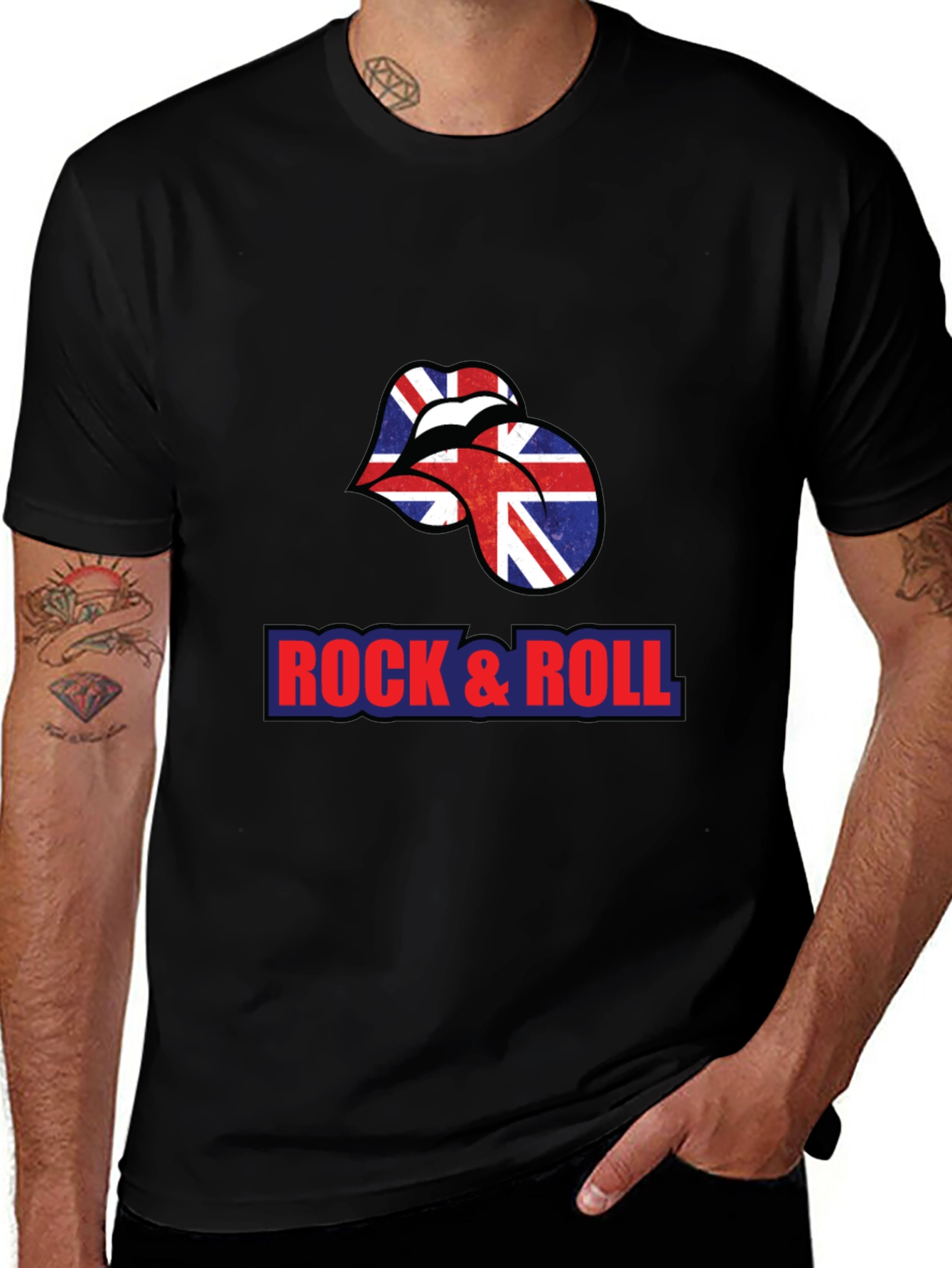 Rock & Roll British Flag Lips T-Shirt