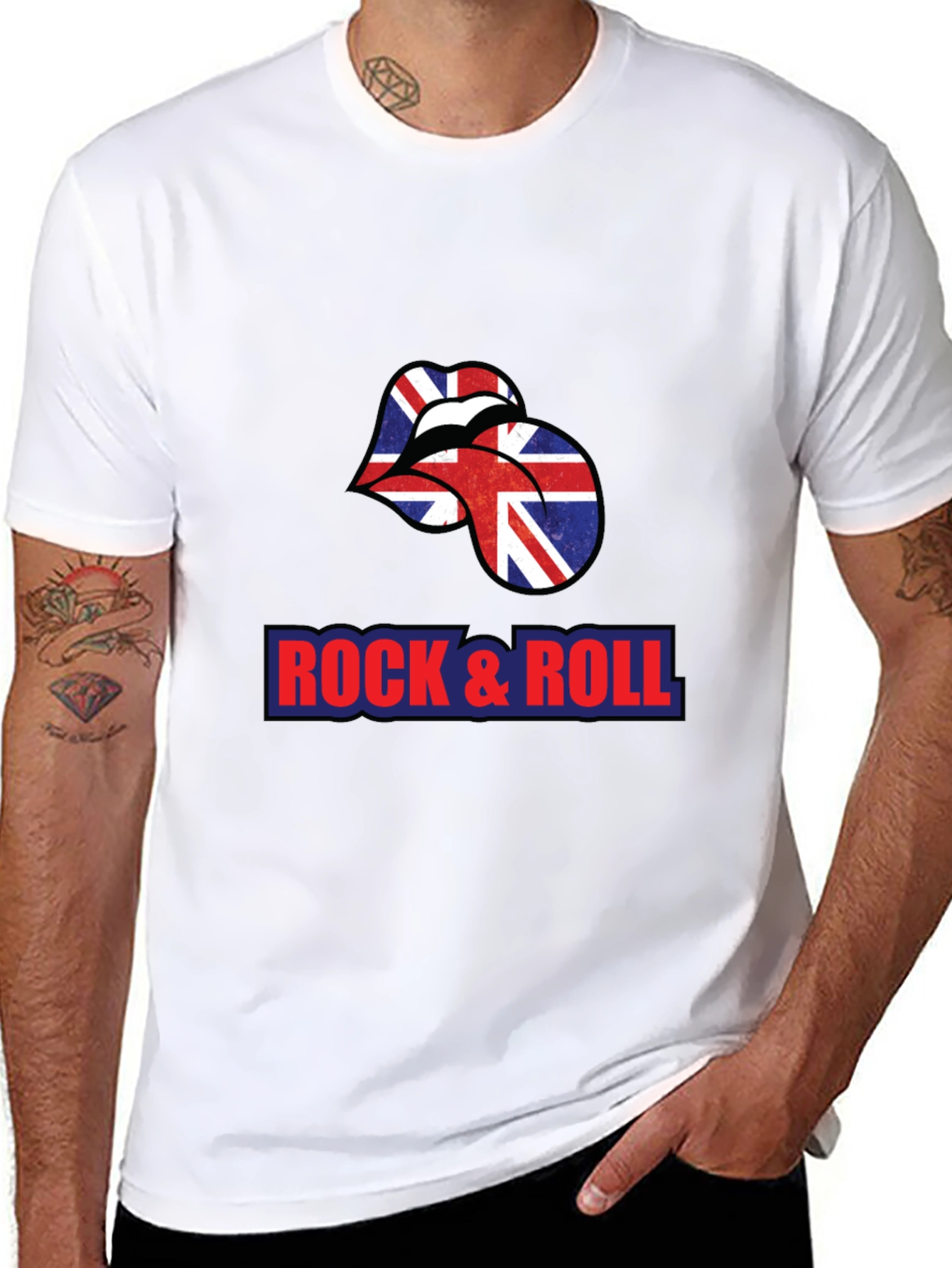 Rock & Roll British Flag Lips T-Shirt