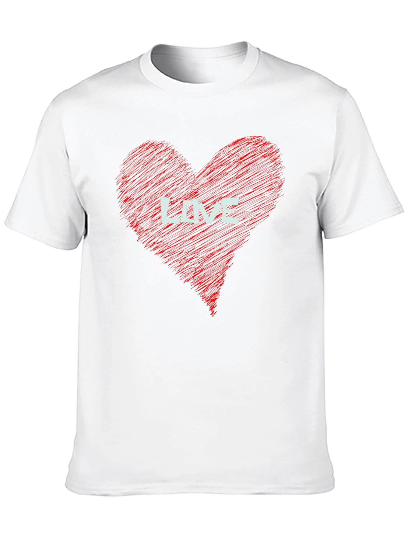 Love Heart Graphic Print Black T-Shirt