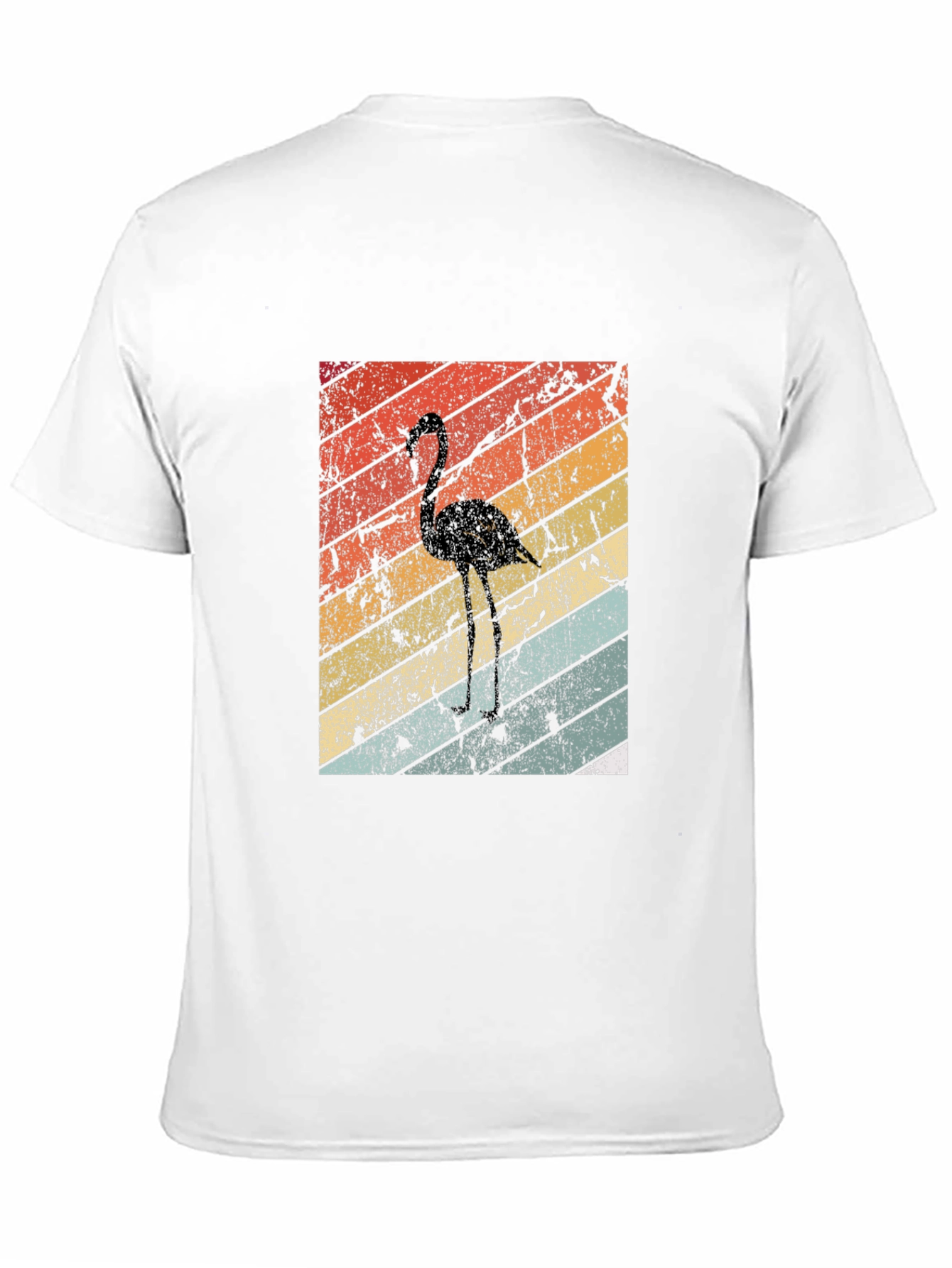 Retro Flamingo Graphic Tee - Black