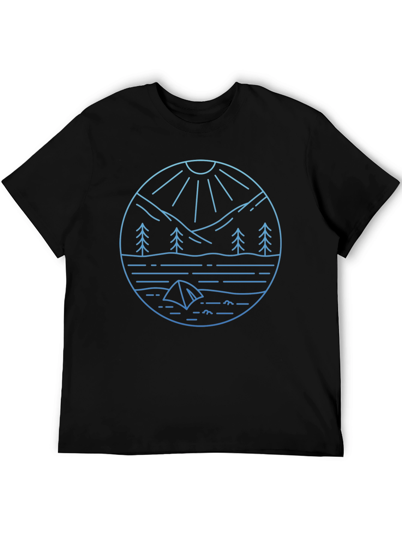 Nature Scene Graphic T-Shirt - Black