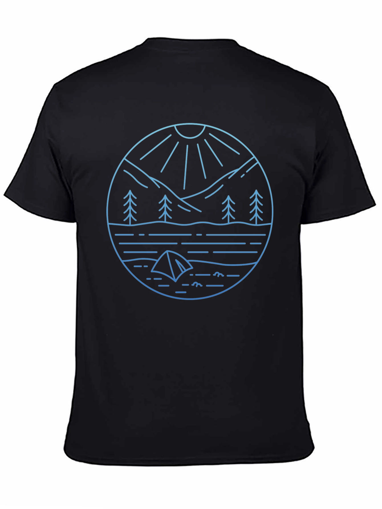 Nature Scene Graphic T-Shirt - Black