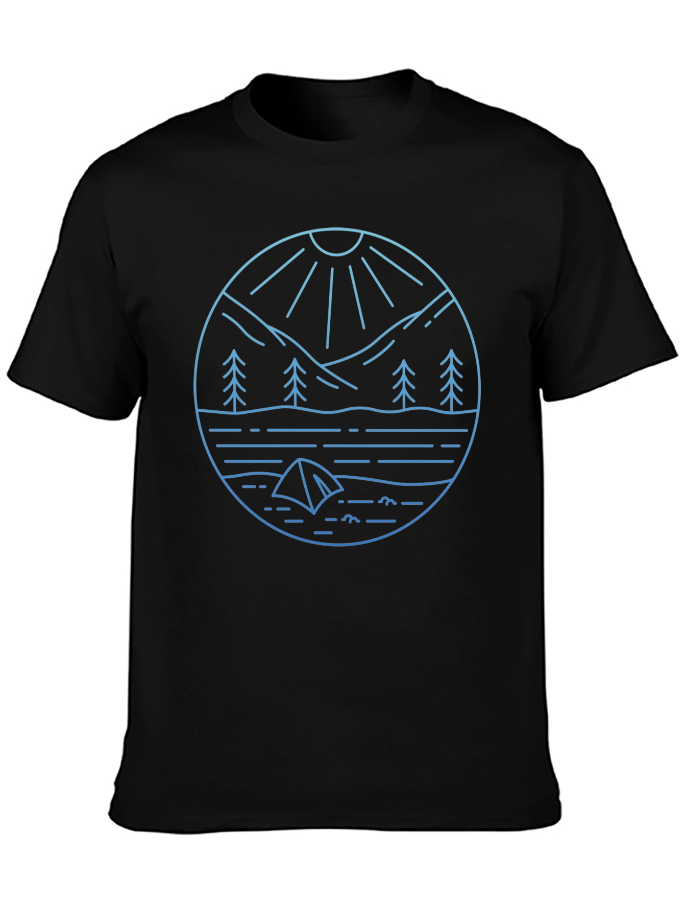 Nature Scene Graphic T-Shirt - Black