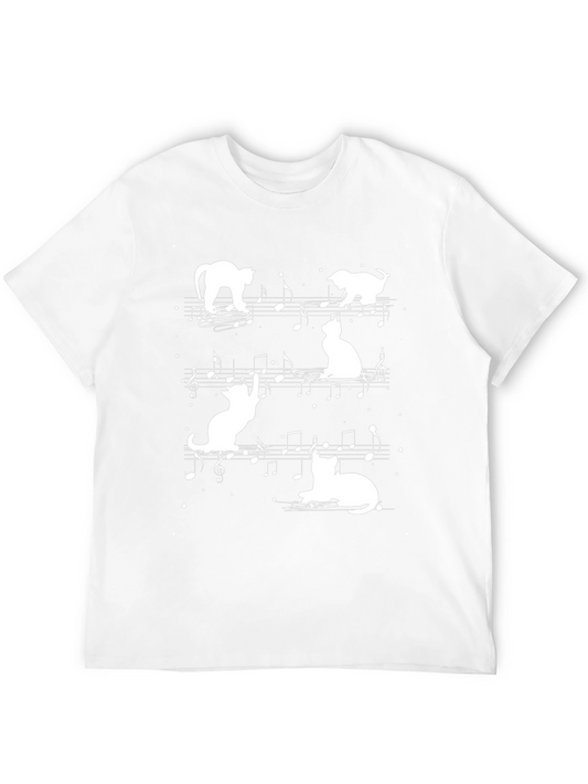 Cats On Staff Paper Music T-Shirt