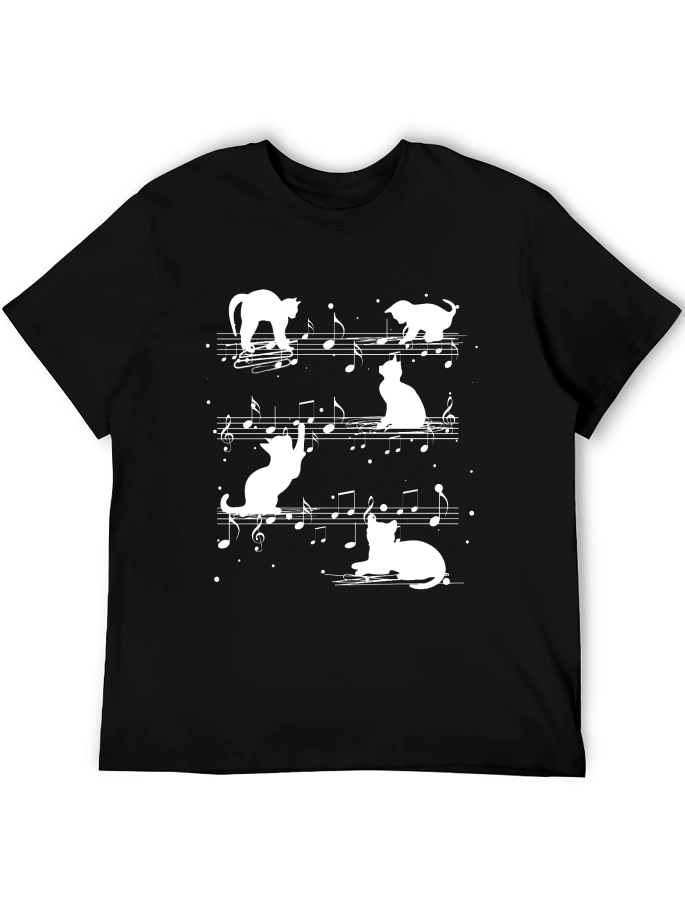 Cats On Staff Paper Music T-Shirt