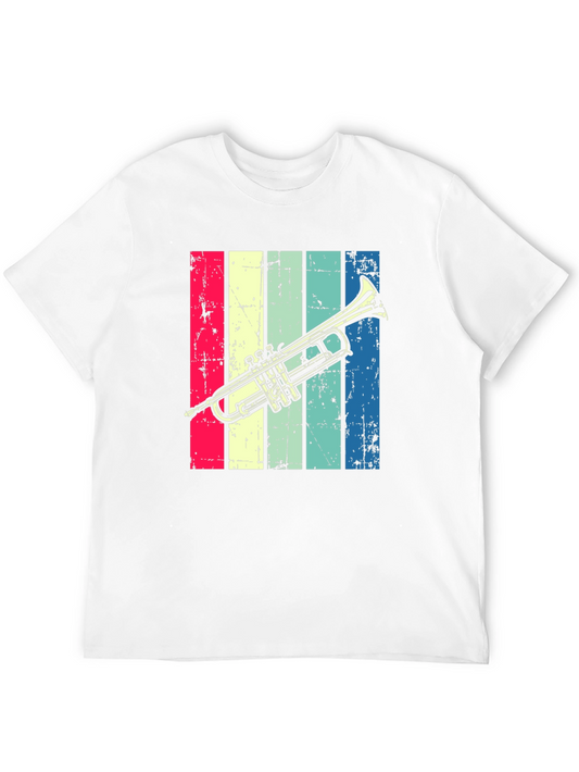 Retro Trumpet Graphic Tee - Vintage Musical Design