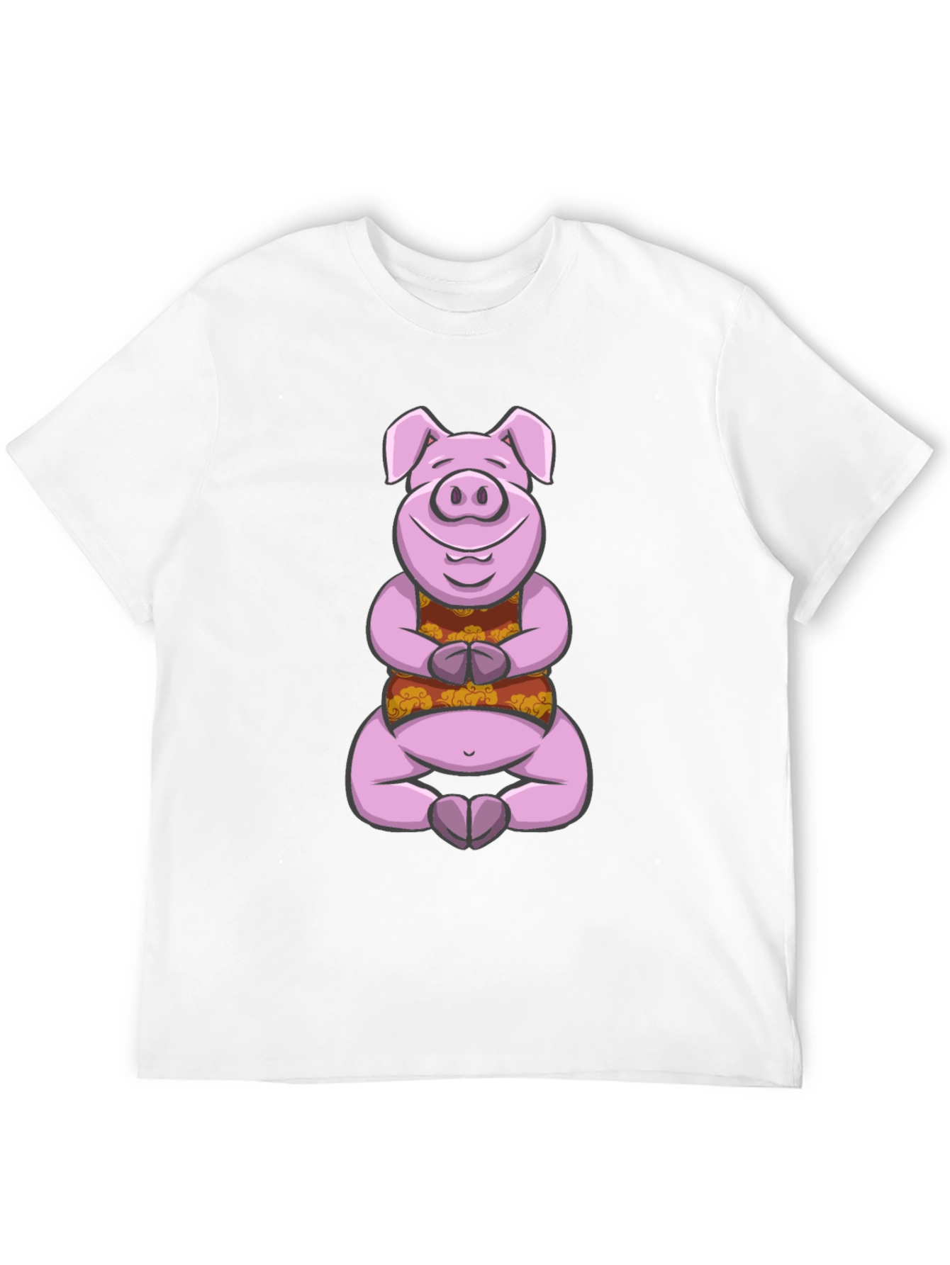 Meditating Pig T-Shirt - Zen Animal Design