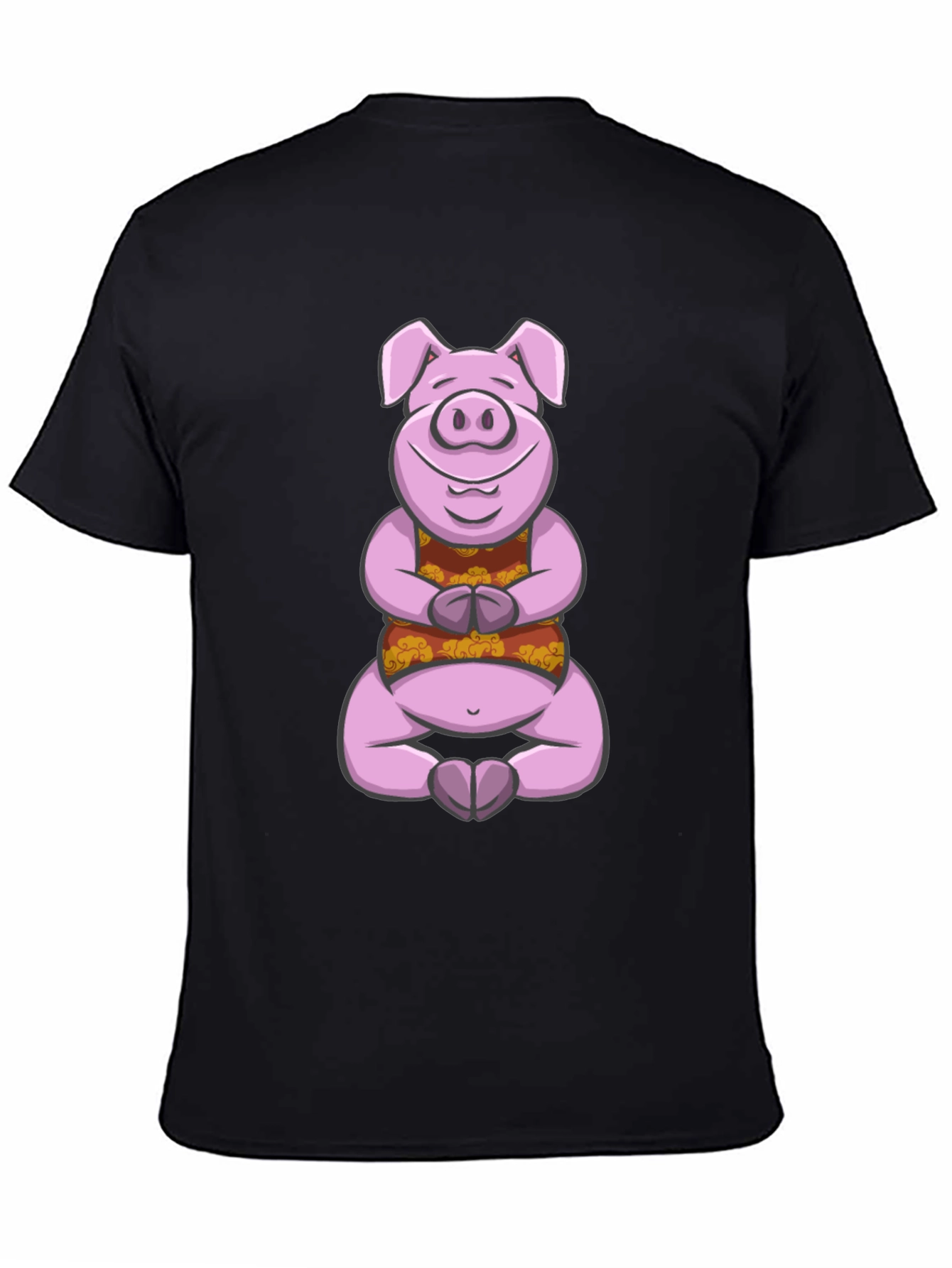 Meditating Pig T-Shirt - Zen Animal Design