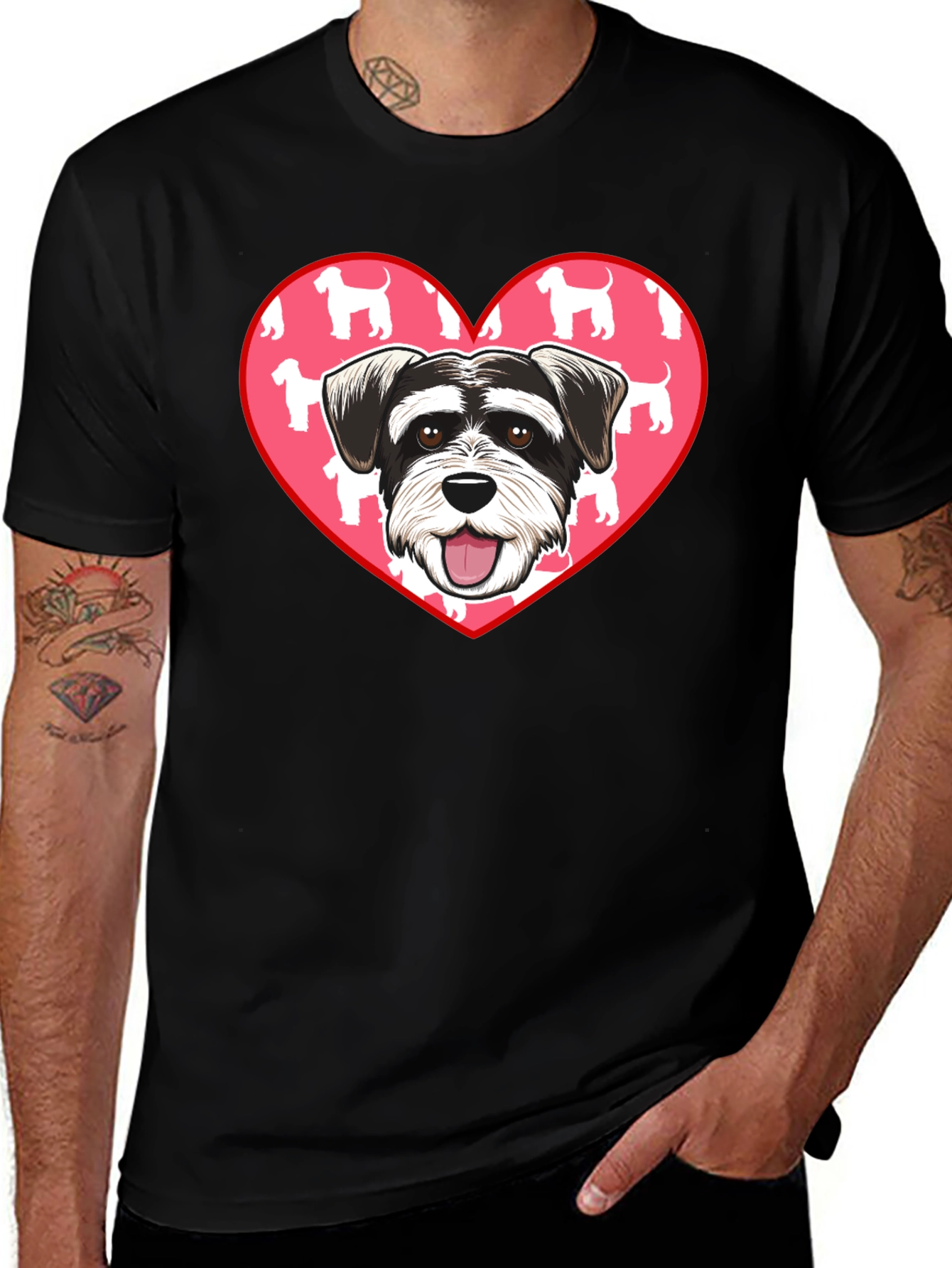 Schnauzer Dog Heart T-Shirt
