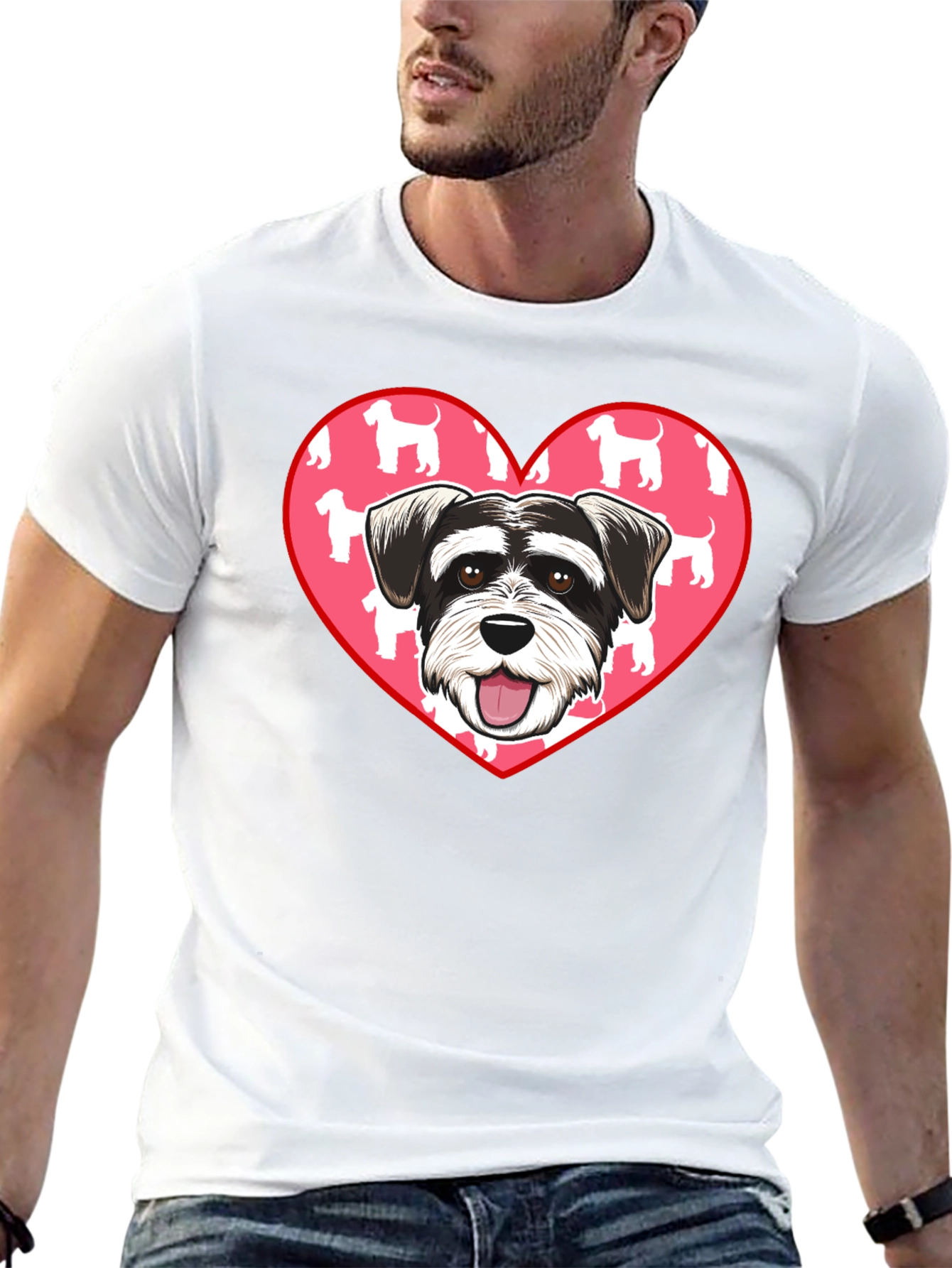 Schnauzer Dog Heart T-Shirt