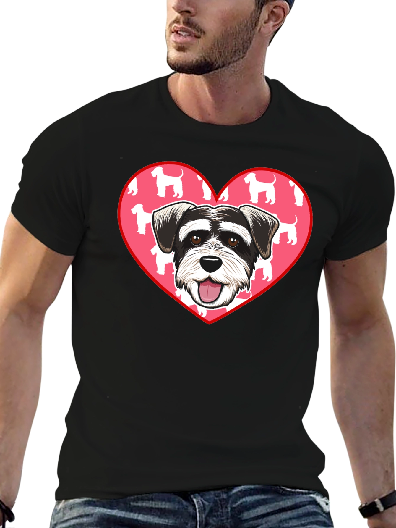 Schnauzer Dog Heart T-Shirt